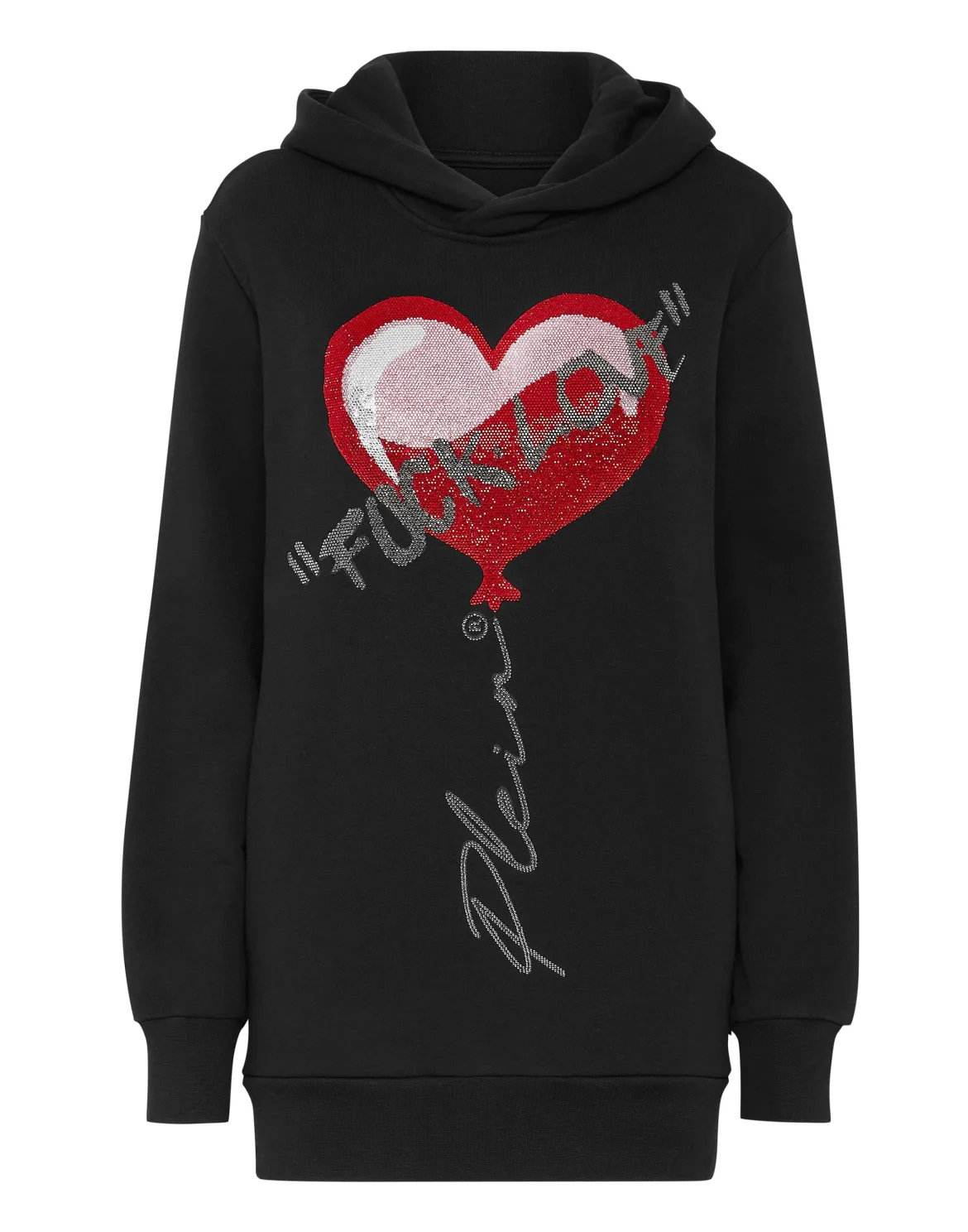 Hoodie sweatshirt with Crystals, цвет: Черный