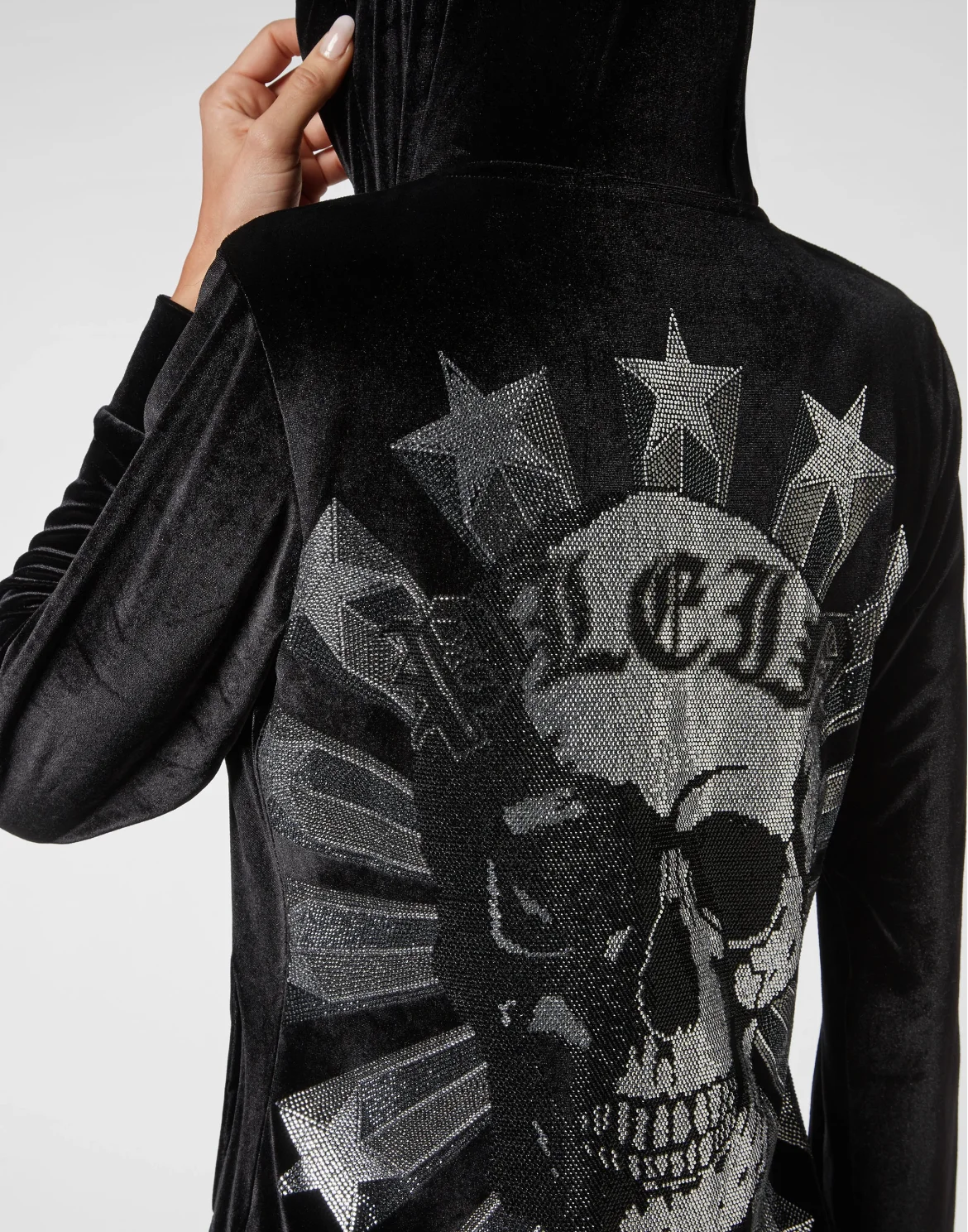Hoodie Sweatjacket Skull strass, цвет: Черный
