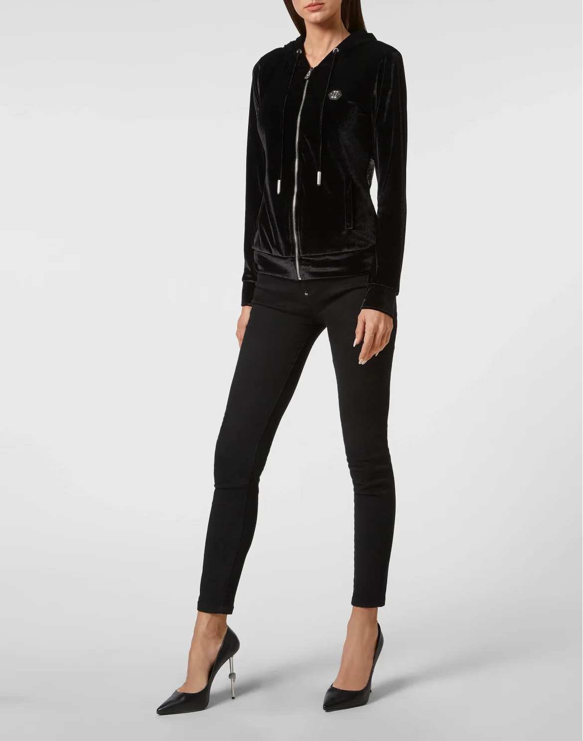 Hoodie Sweatjacket Skull strass, цвет: Черный