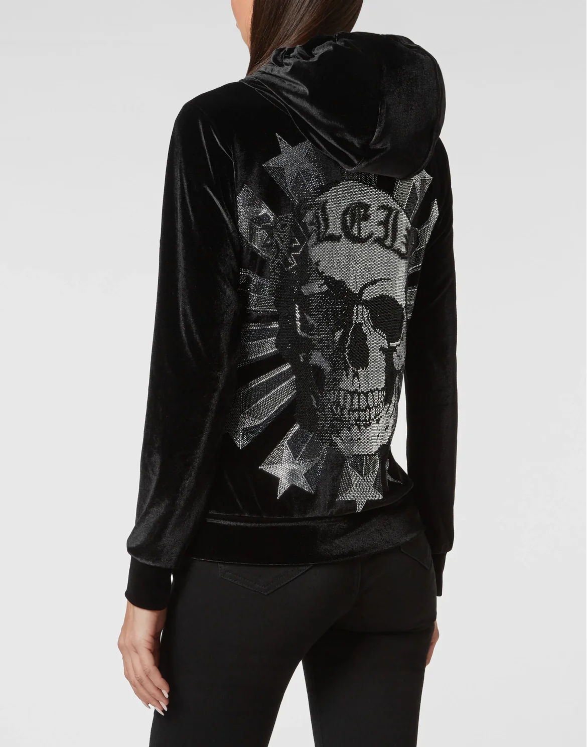 Hoodie Sweatjacket Skull strass, цвет: Черный