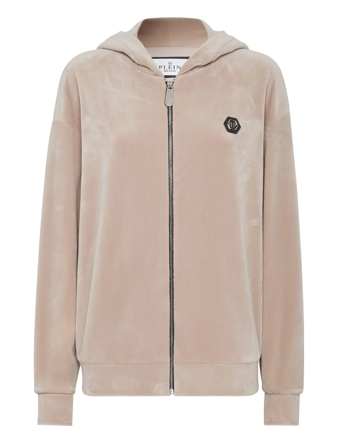 Hoodie Sweatjacket with Crystals, цвет: Бежевый