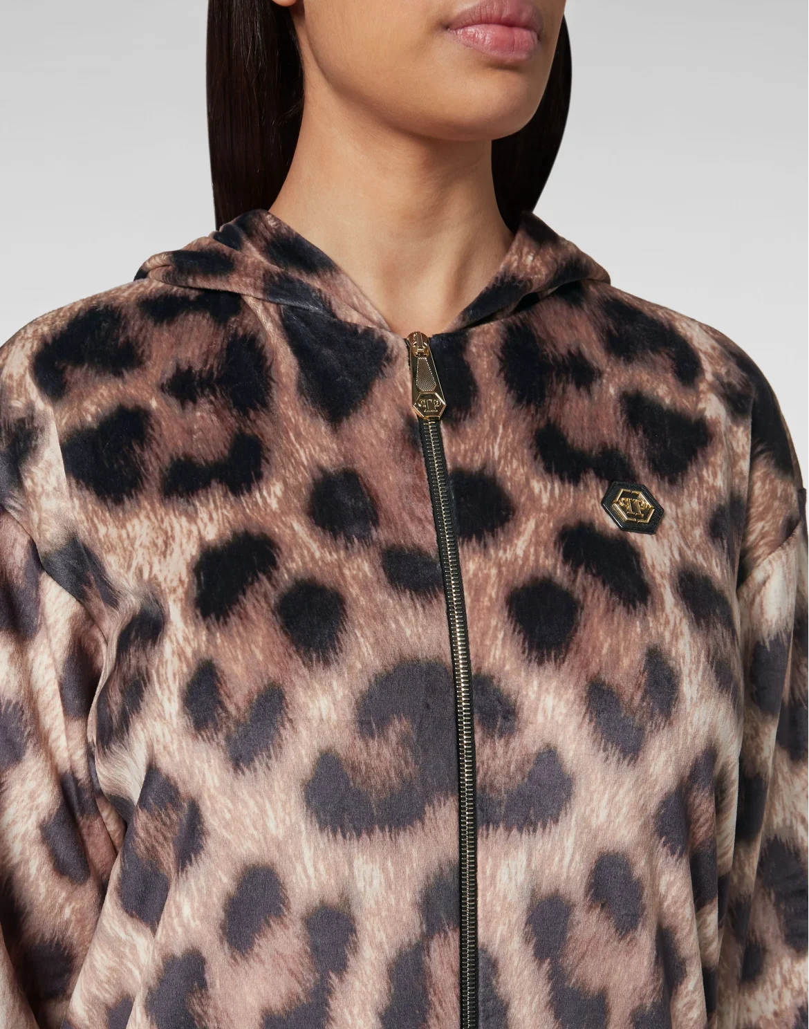 Hoodie Sweatjacket Skull, цвет: Леопард