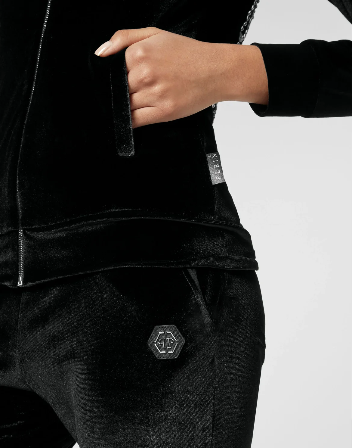 Tracksuit Hoodie/Trousers with Crystals, цвет: Черный