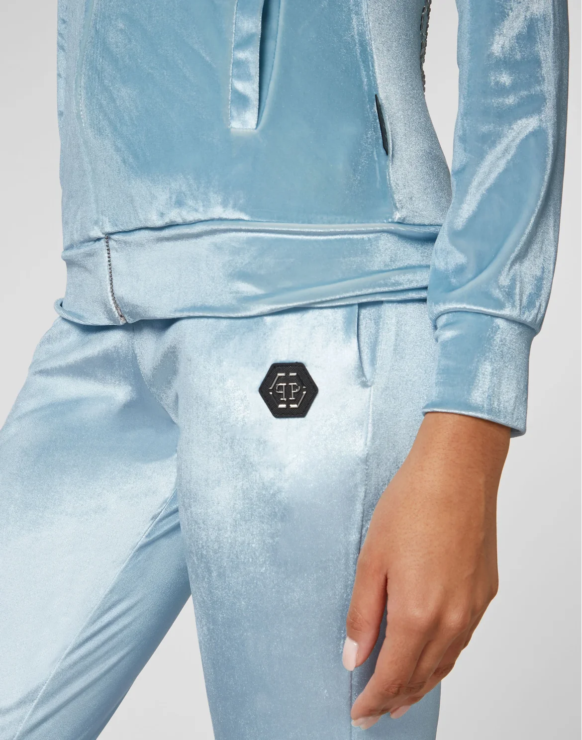 Tracksuit Hoodie/Trousers with Crystals, цвет: Голубой