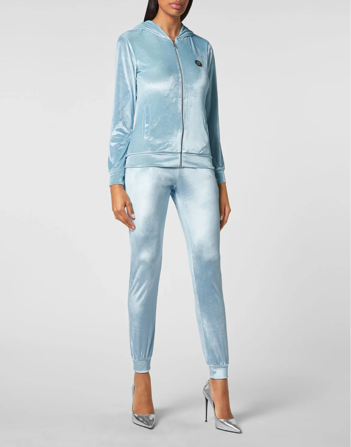 Tracksuit Hoodie/Trousers with Crystals, цвет: Голубой