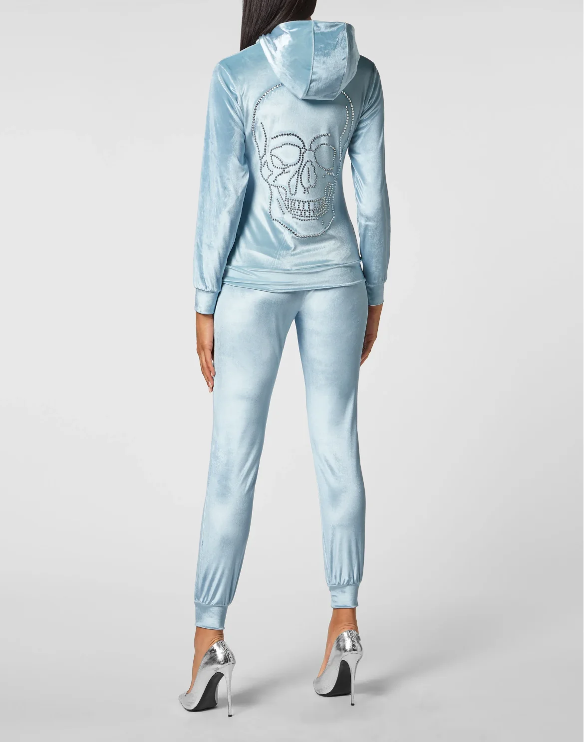 Tracksuit Hoodie/Trousers with Crystals, цвет: Голубой