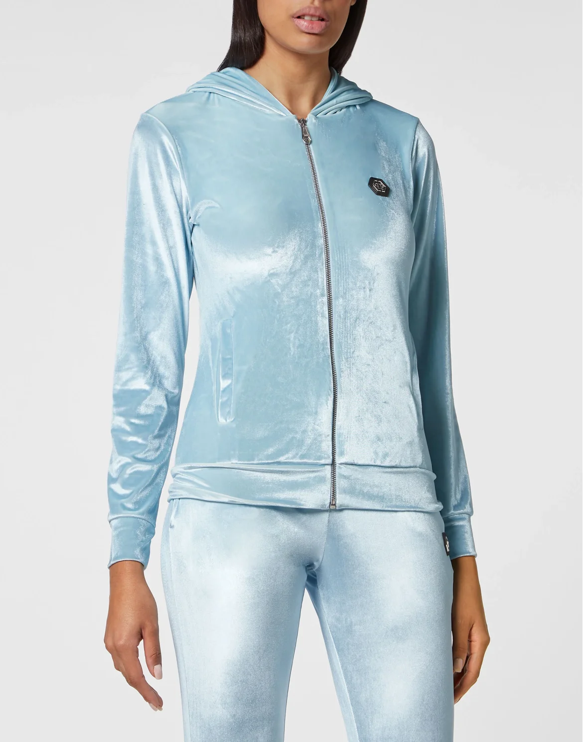 Tracksuit Hoodie/Trousers with Crystals, цвет: Голубой