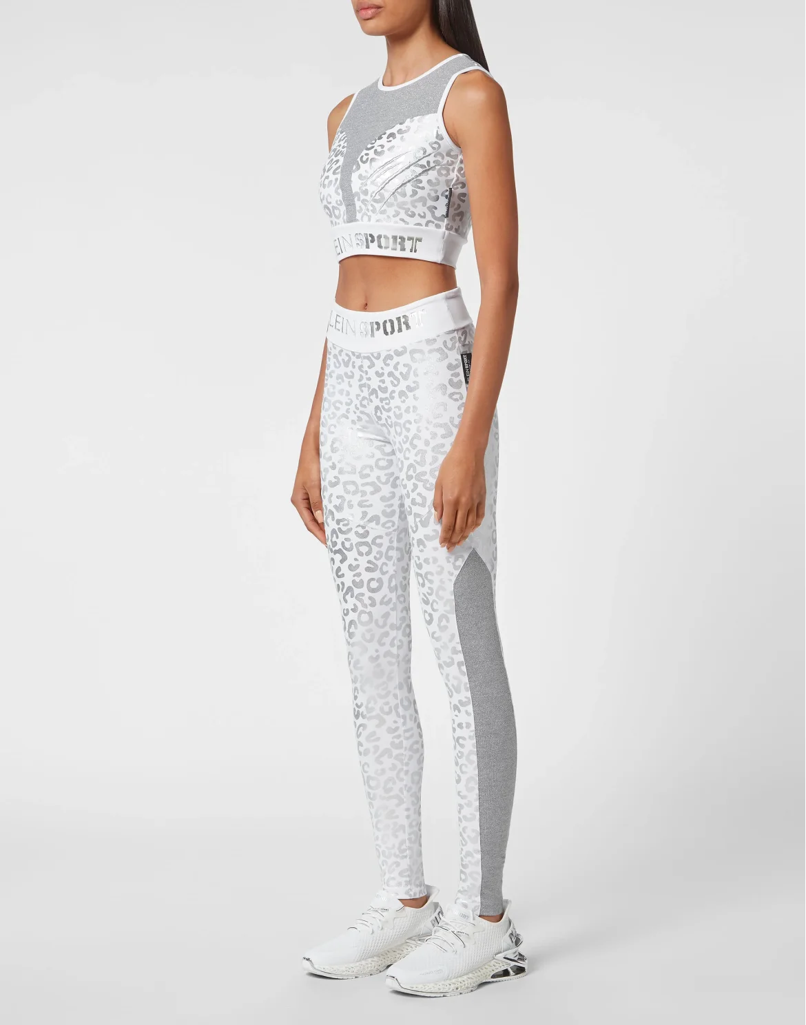 Jogging Crop Top Leopard, цвет: Серебристый