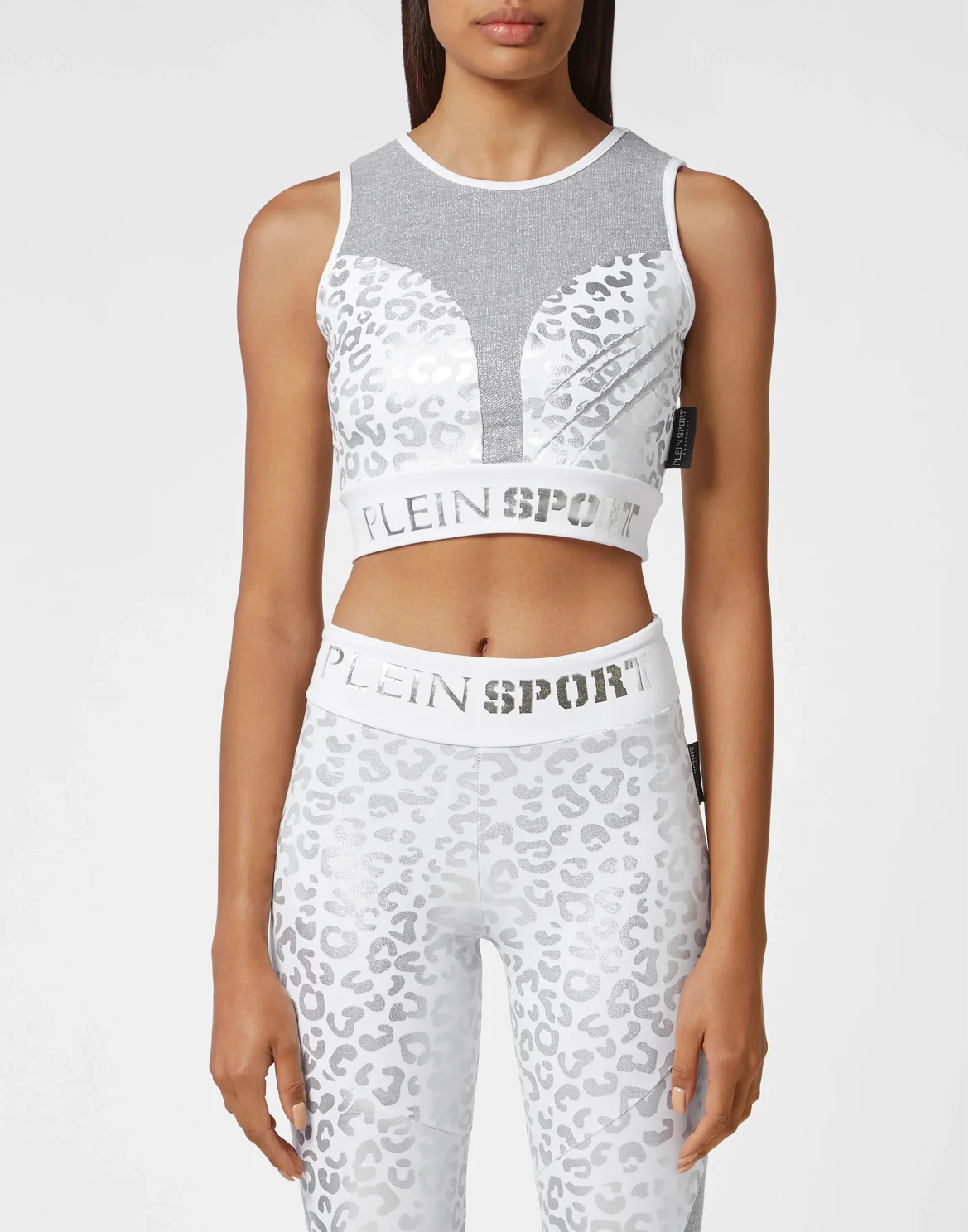 Jogging Crop Top Leopard, цвет: Серебристый