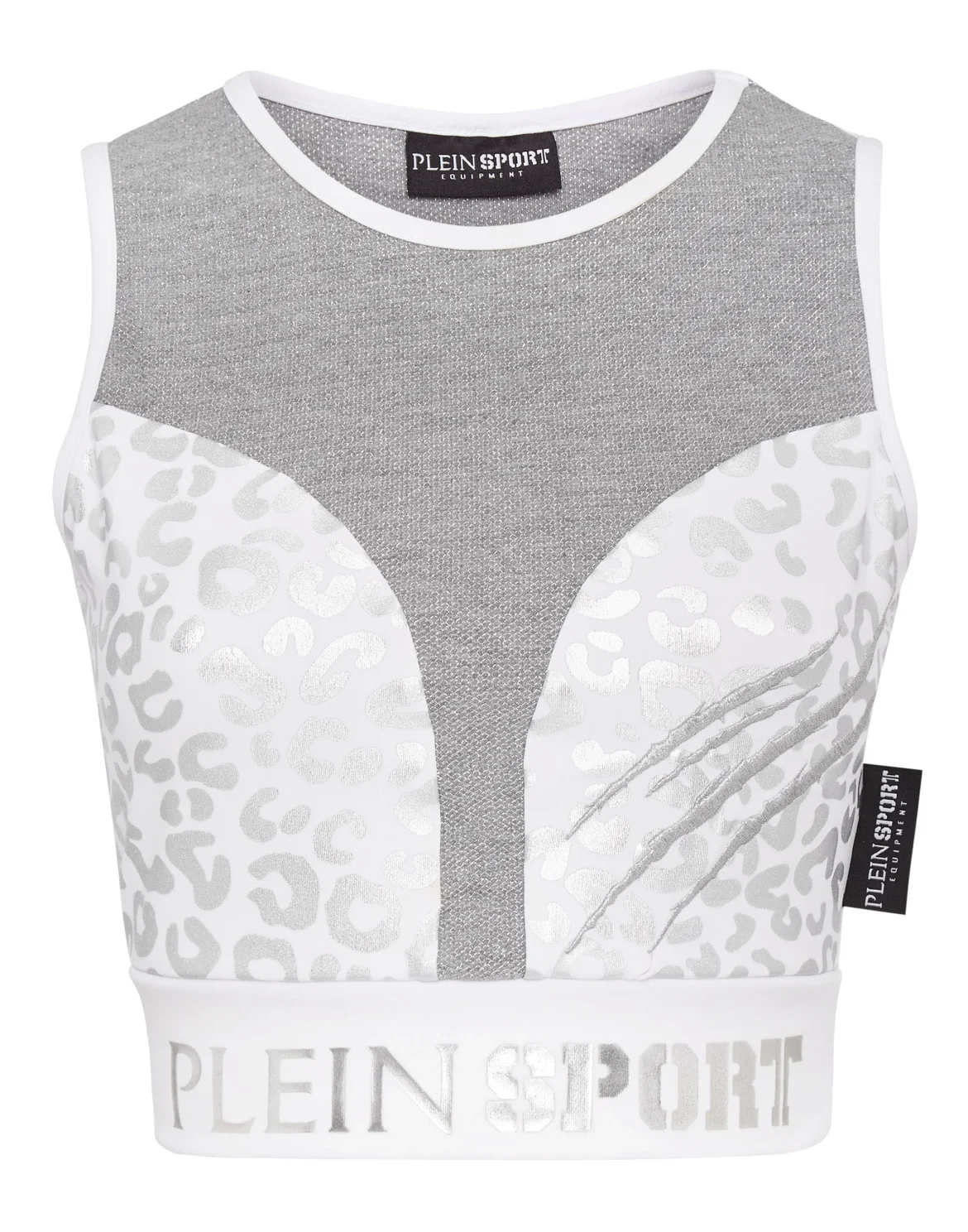 Jogging Crop Top Leopard, цвет: Серебристый