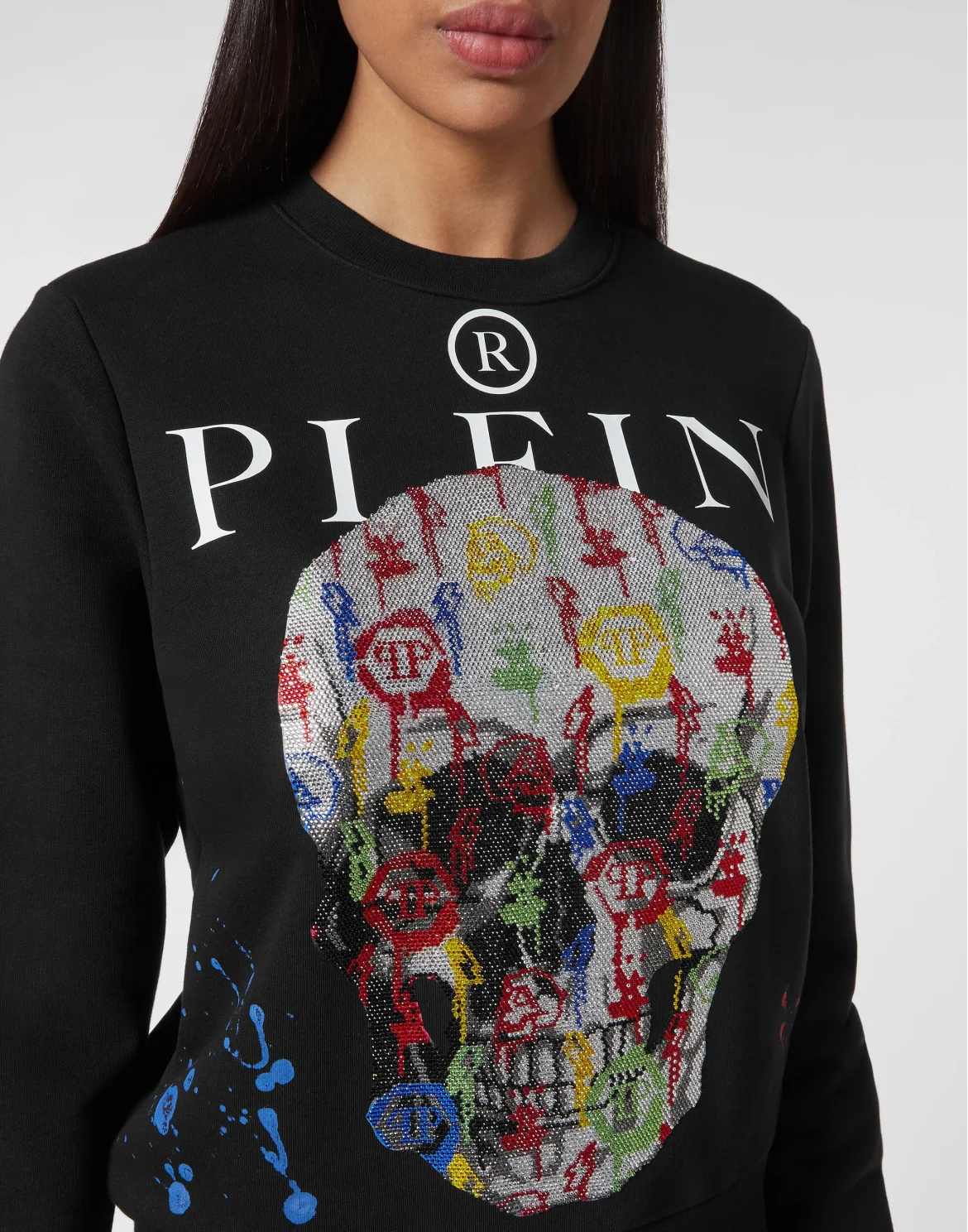 Sweatshirt LS Monogram with Crystals, цвет: Черный