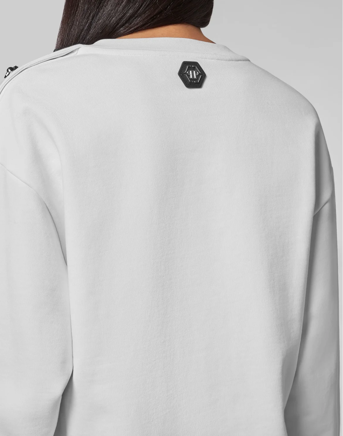 Sweatshirt LS Crystal Skull with Crystals, цвет: Белый
