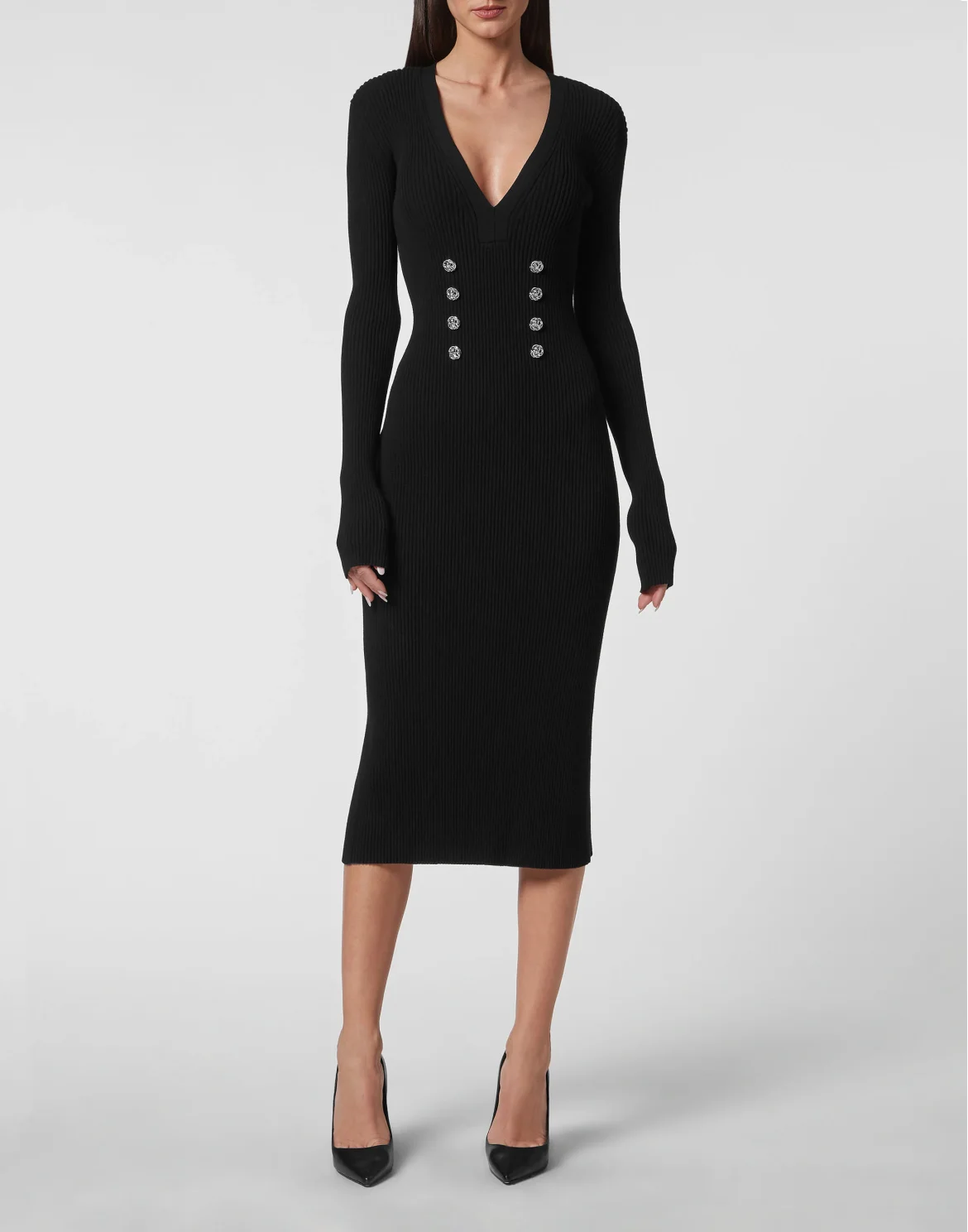 Knit Midi Dress Skull, цвет: Черный