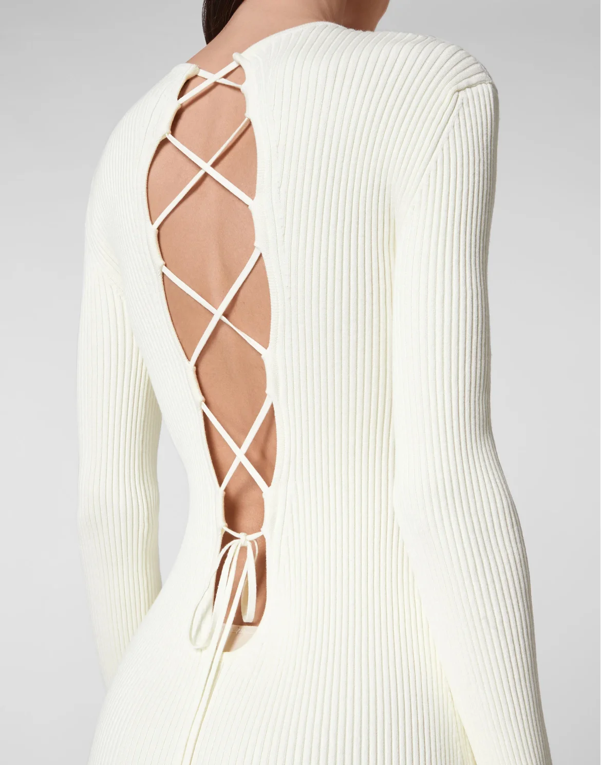 Knit Midi Criss Cross Dress, цвет: Белый