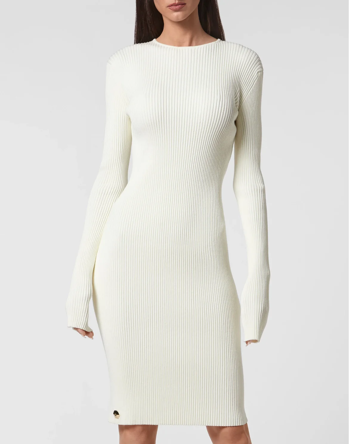 Knit Midi Criss Cross Dress, цвет: Белый