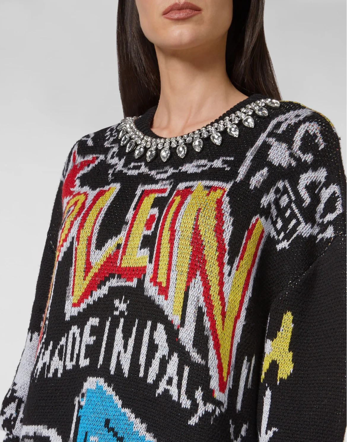 Pullover Round Neck LS Graffiti, цвет: Мультиколор