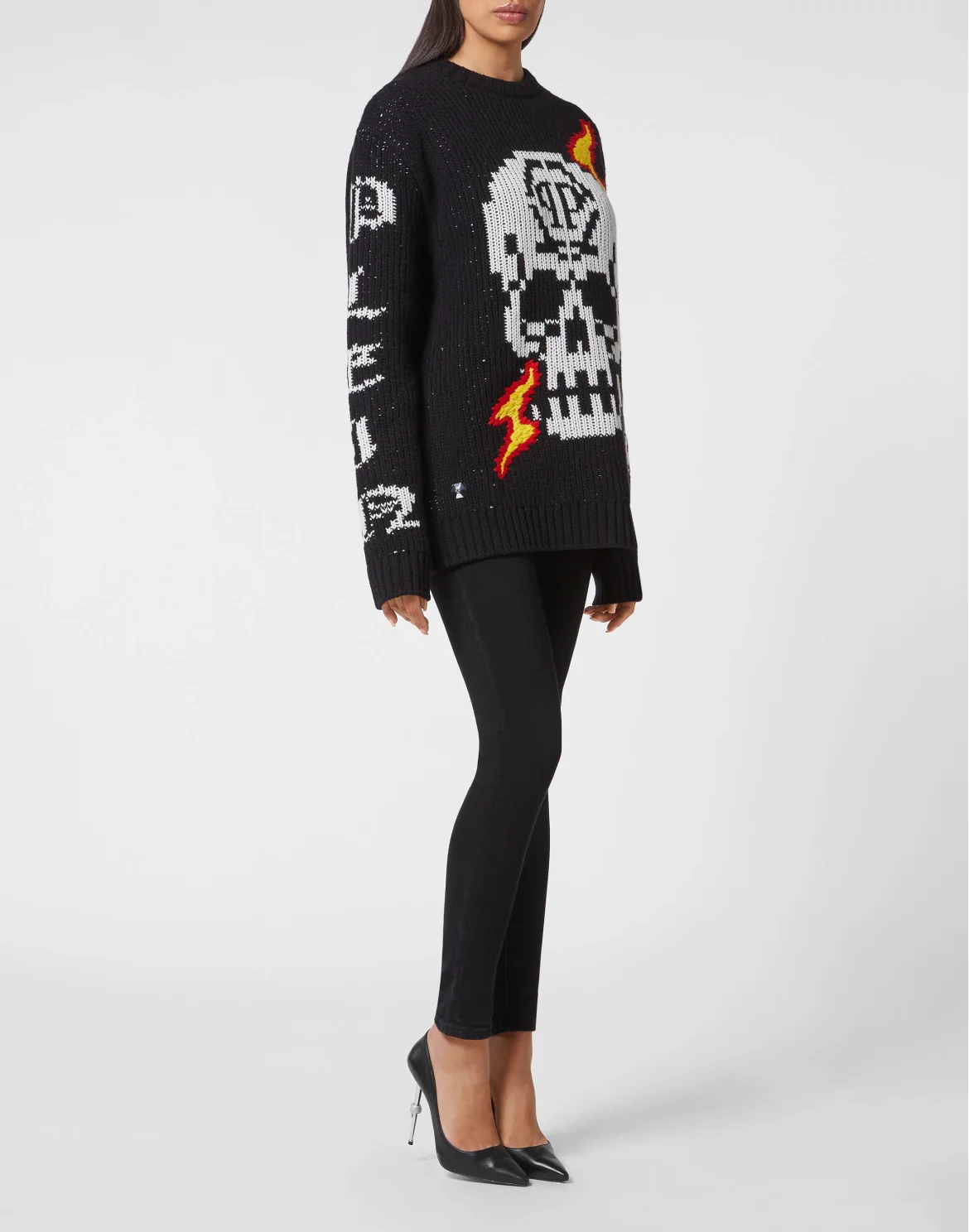 Round Neck Pullover LS Skull, цвет: Черный