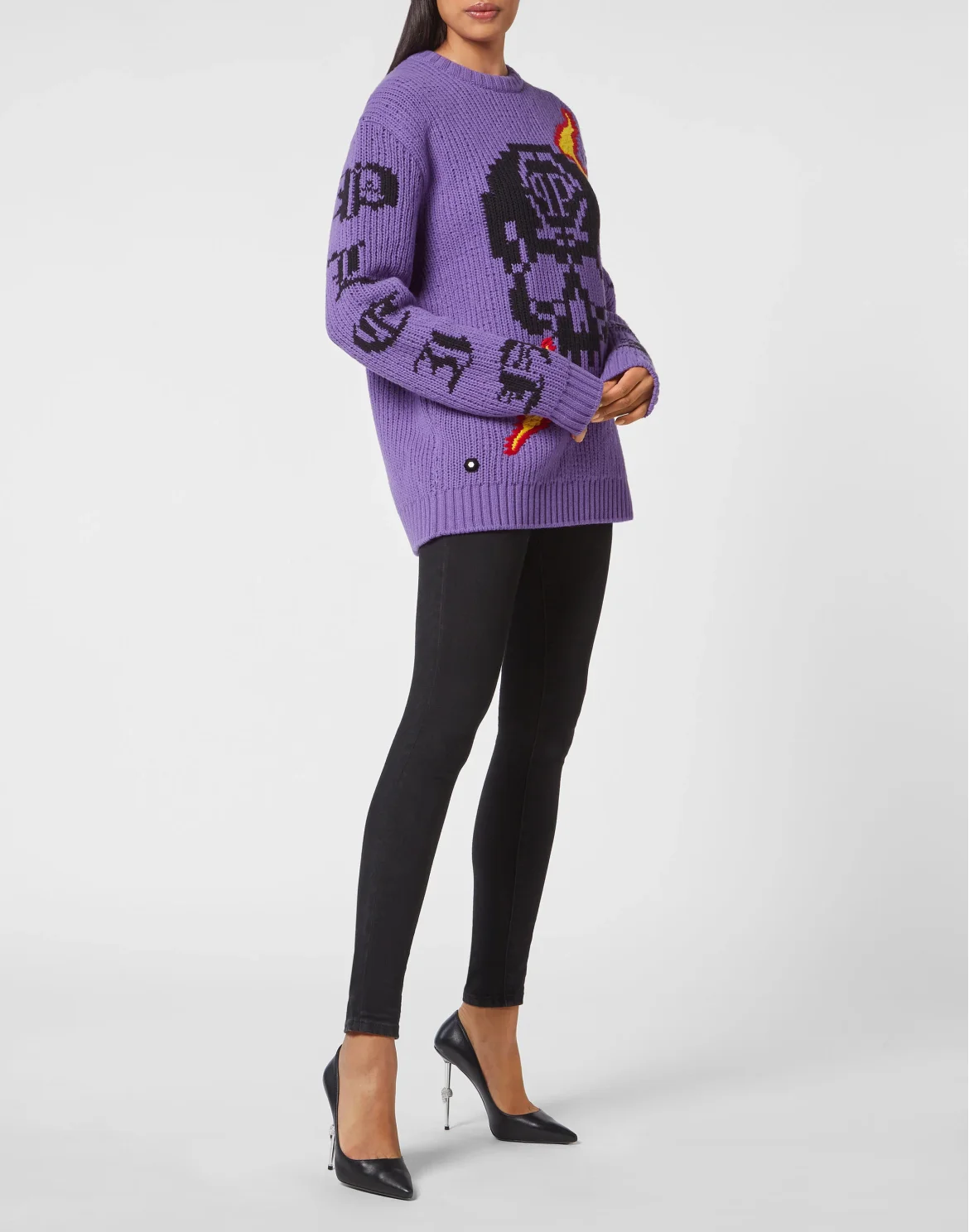 Round Neck Pullover LS Skull, цвет: Фиолетовый