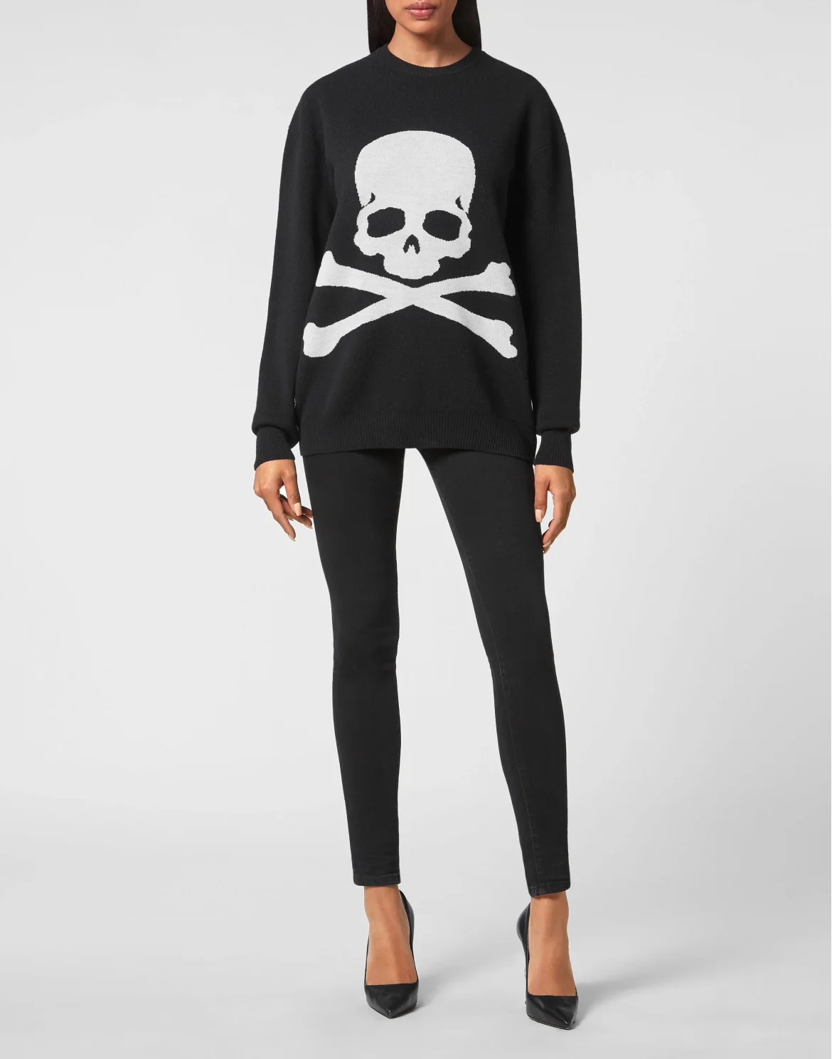 Round Neck Pullover LS Skull&Bones, цвет: Черный