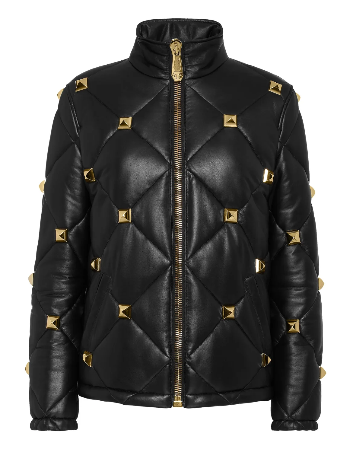 Leather PufferJacket, цвет: Черный