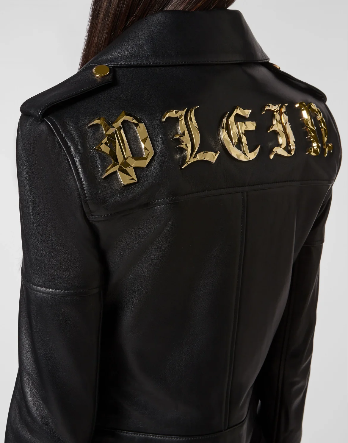 Leather Biker Jacket, цвет: Черный