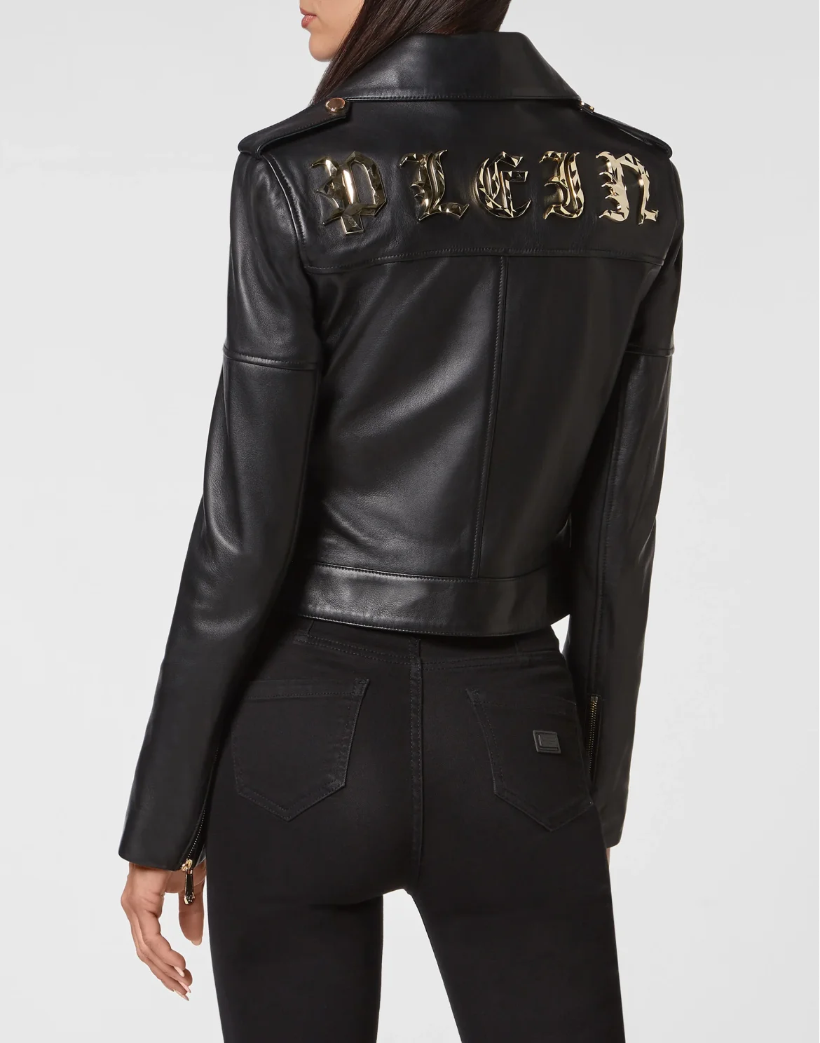 Leather Biker Jacket, цвет: Черный