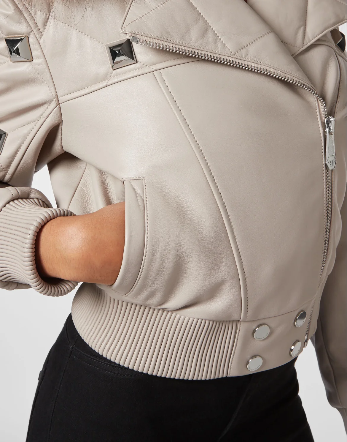 Leather Bomber, цвет: Бежевый