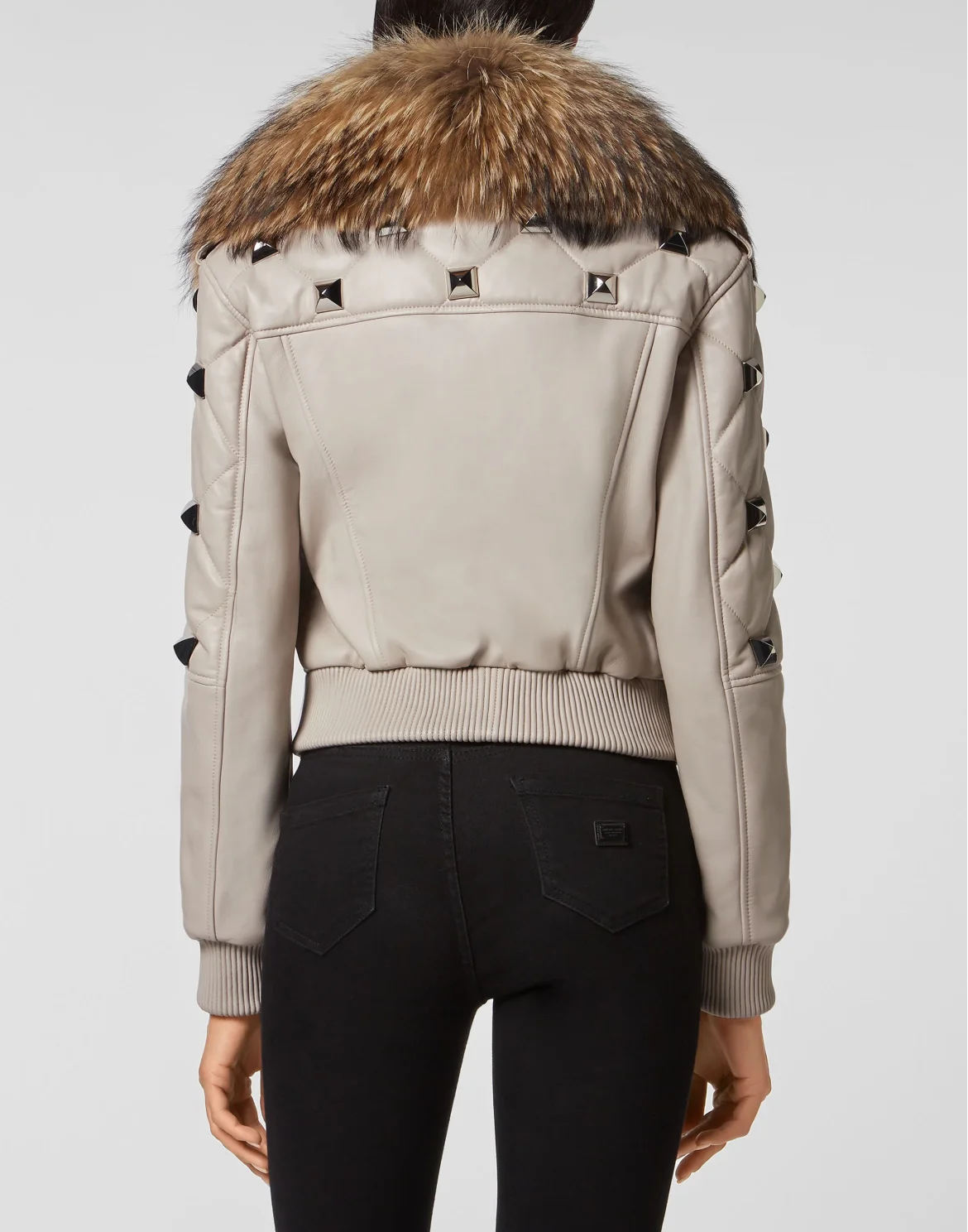 Leather Bomber, цвет: Бежевый
