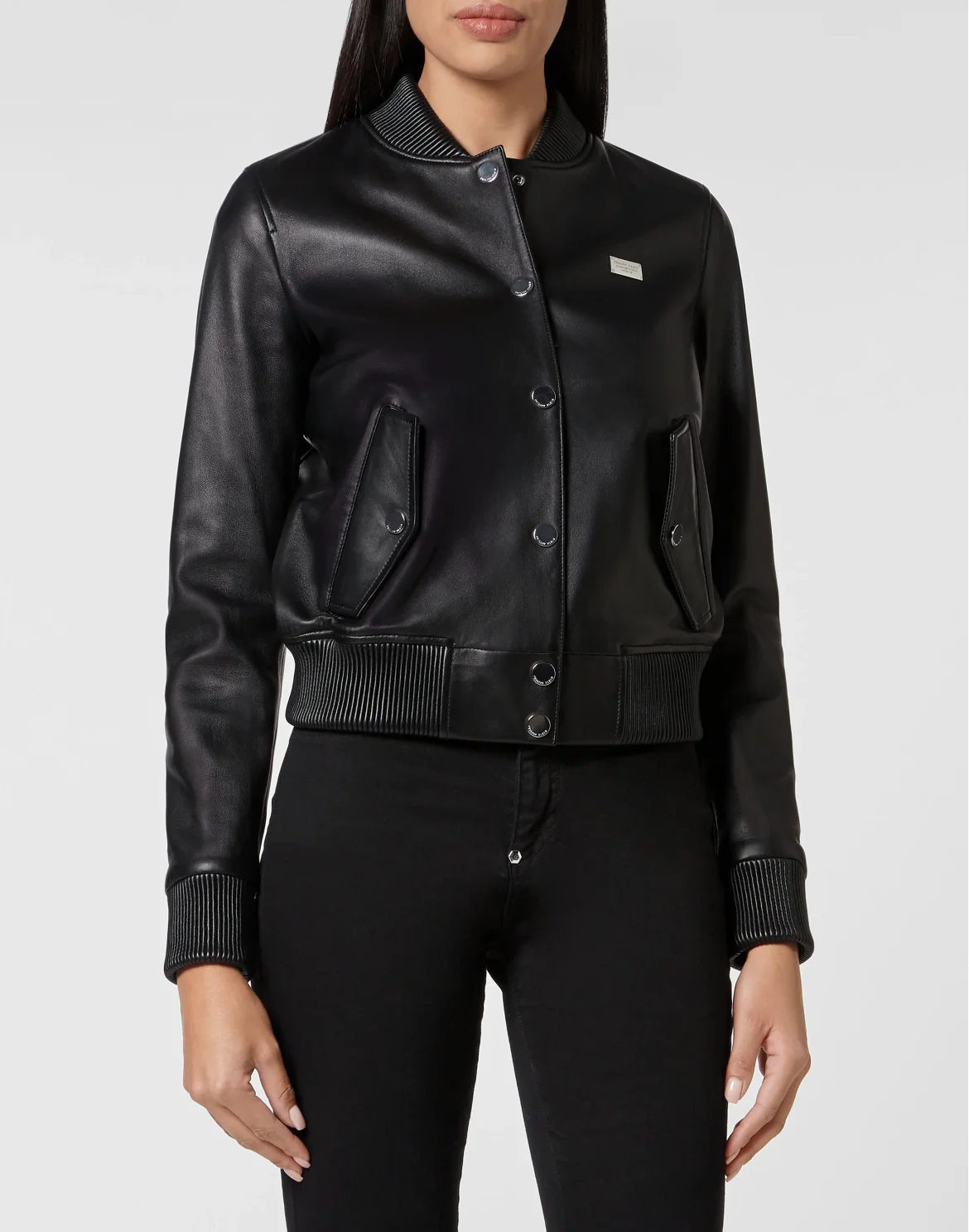 Leather Bomber, цвет: Черный