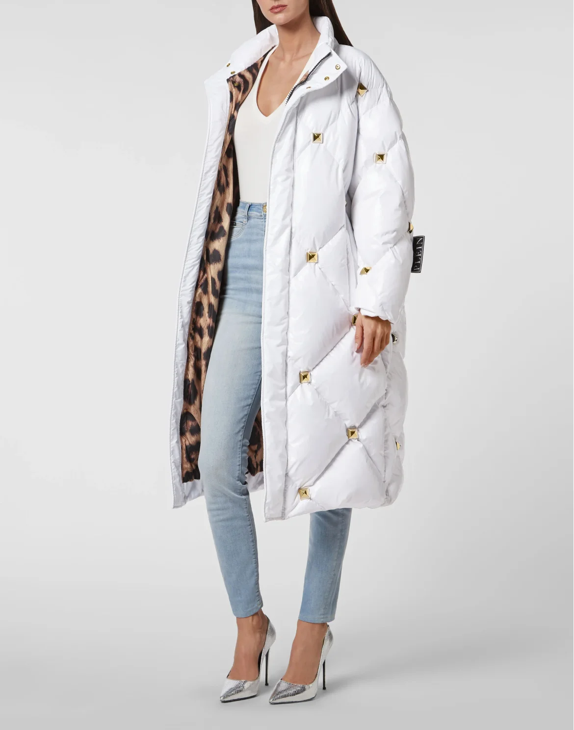 Long Puffer Jacket Nylon shiny, цвет: Белый
