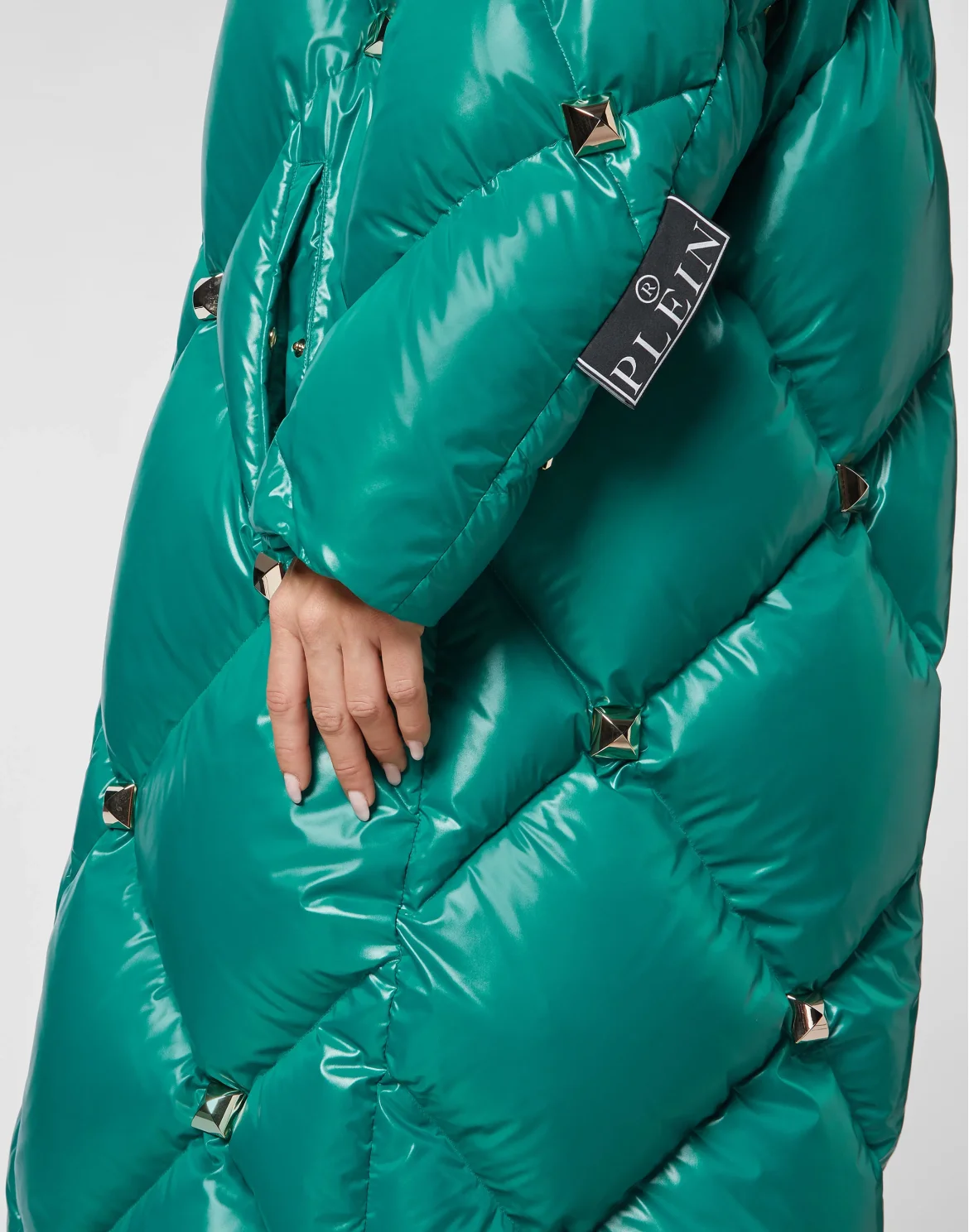 Long Puffer Jacket, цвет: Зеленый