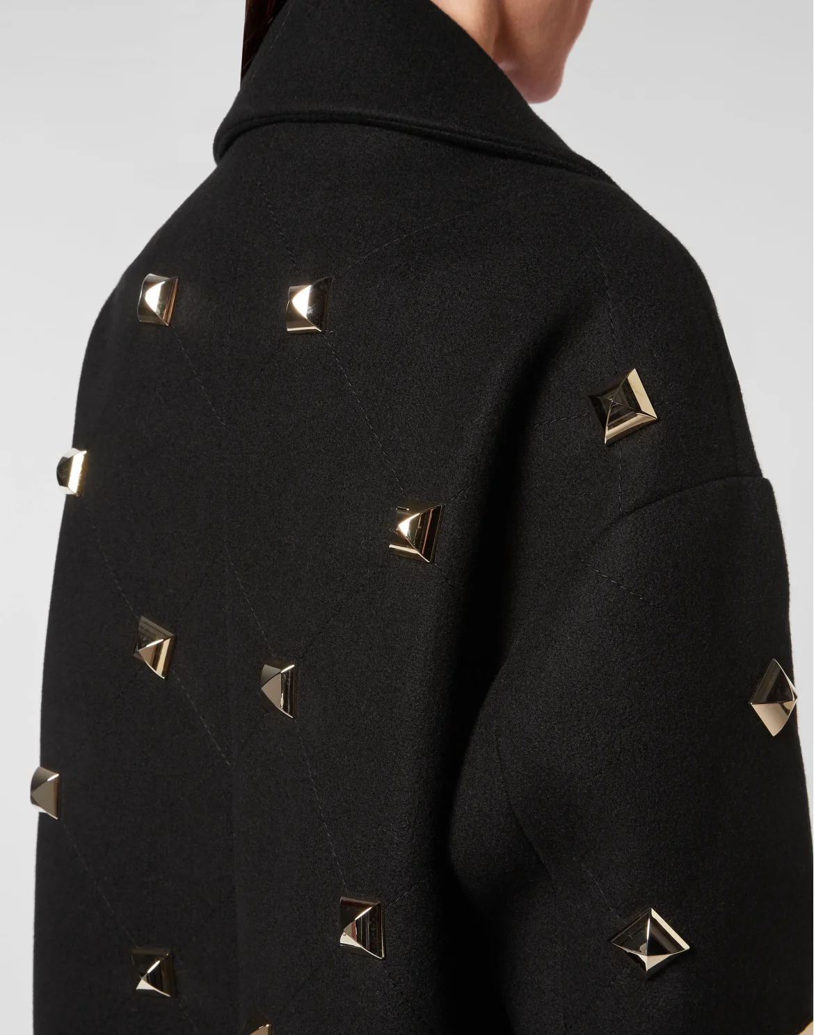 Oversize Coat Studs, цвет: Черный