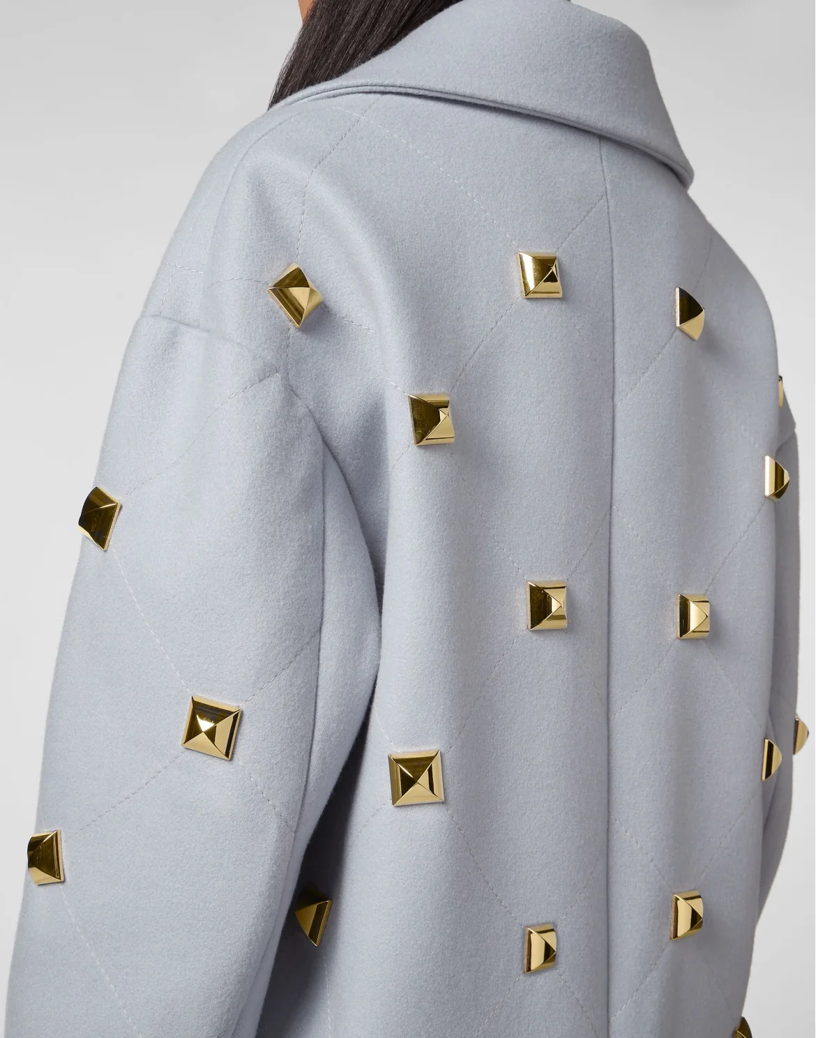 Oversize Coat Studs, цвет: Голубой