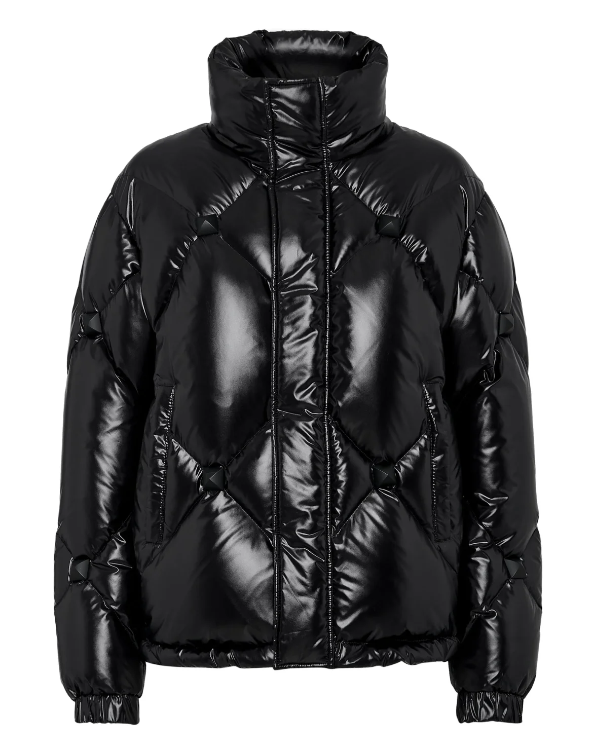 Short Puffer Jacket Nylon Rubber Matt, цвет: Черный