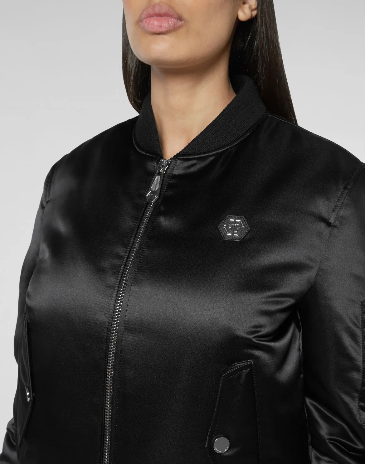 Nylon Bomber Oversize, цвет: Черный