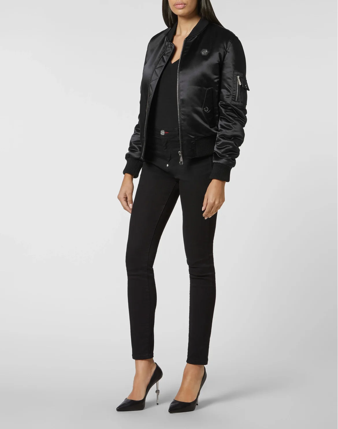 Nylon Bomber Oversize, цвет: Черный