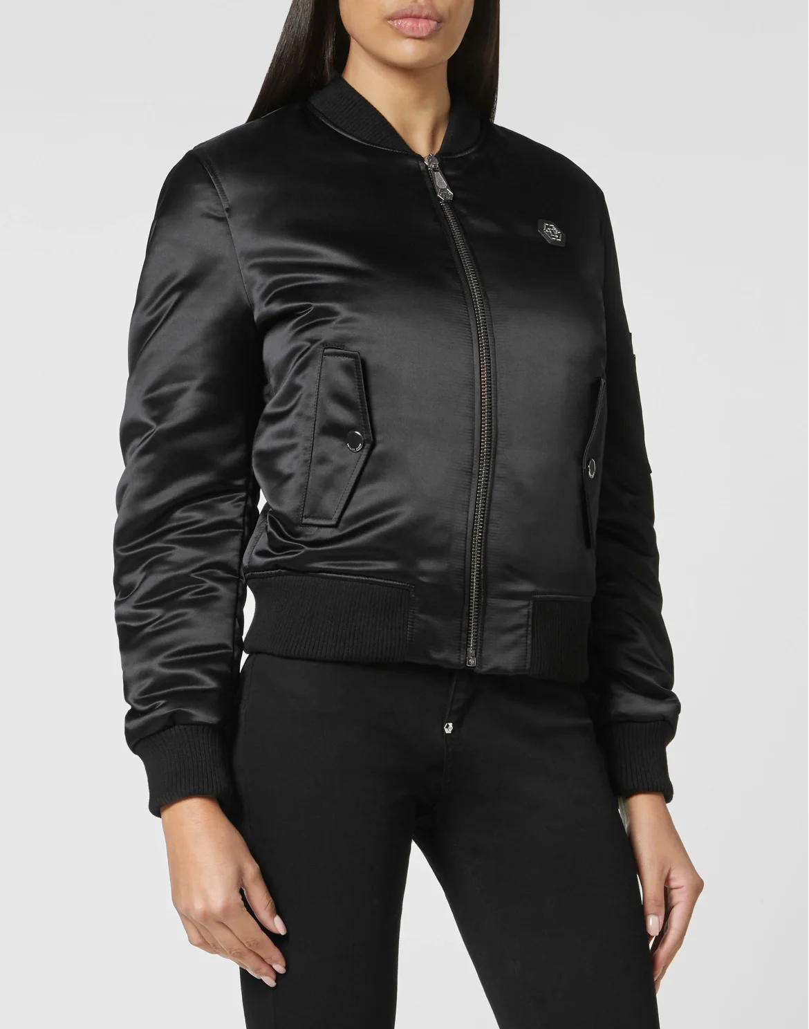 Nylon Bomber Oversize, цвет: Черный