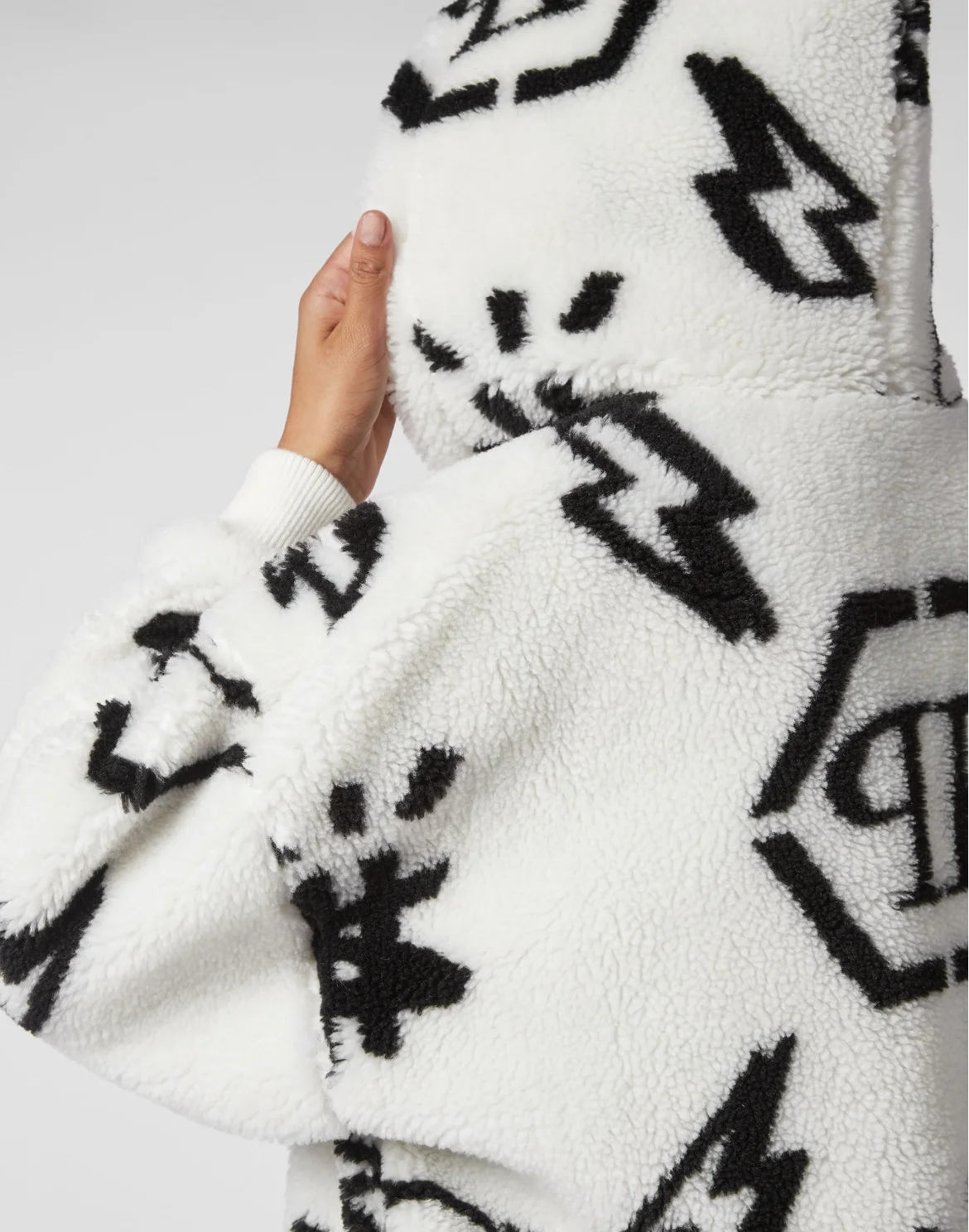Eco fur Bomber Monogram, цвет: Белый