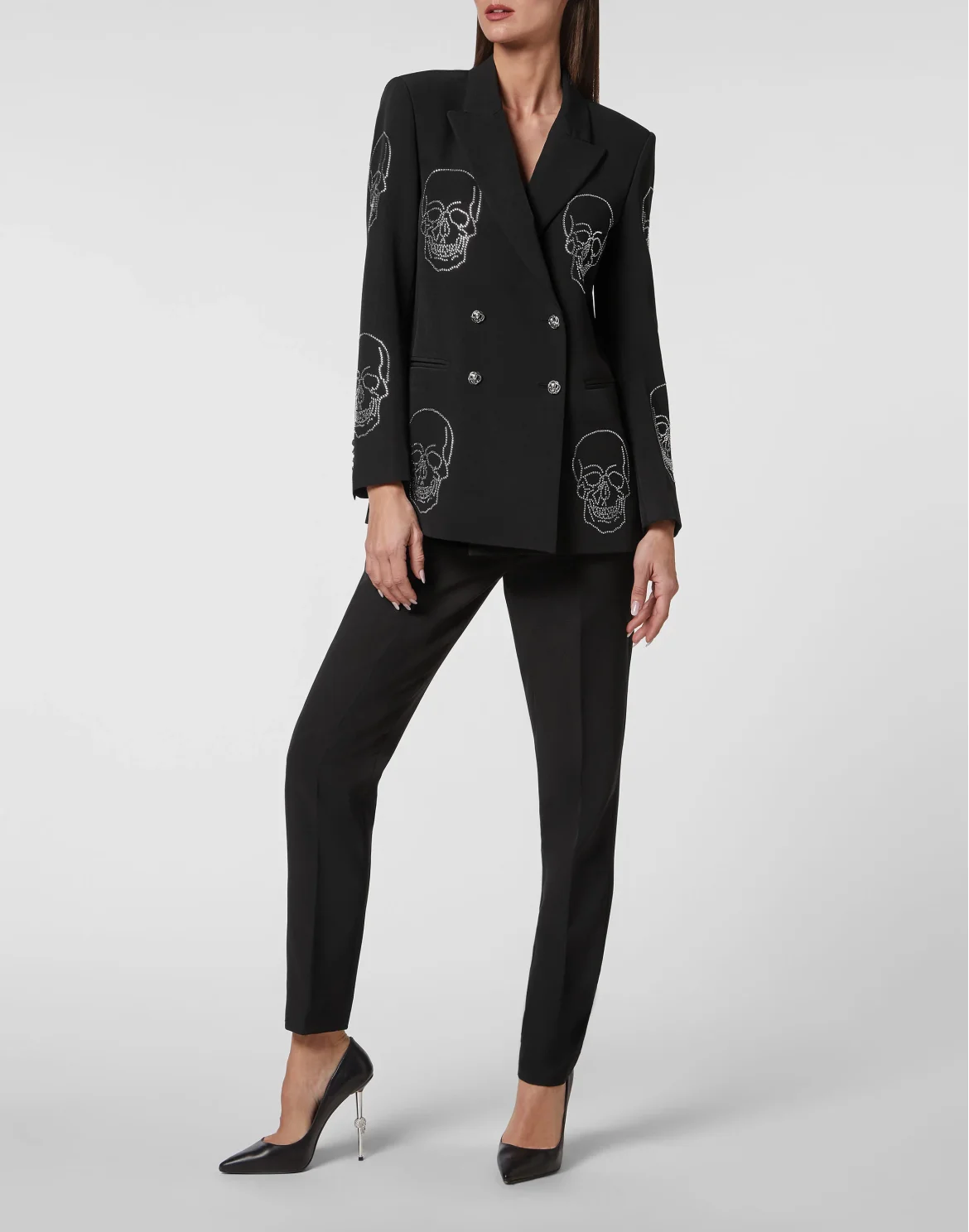 Boxy Blazer Crystal Skull with Crystals, цвет: Черный