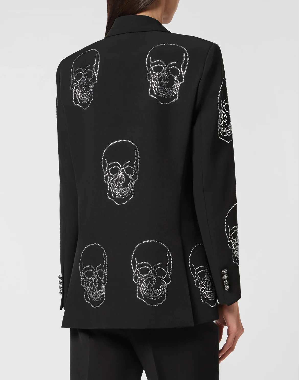 Boxy Blazer Crystal Skull with Crystals, цвет: Черный