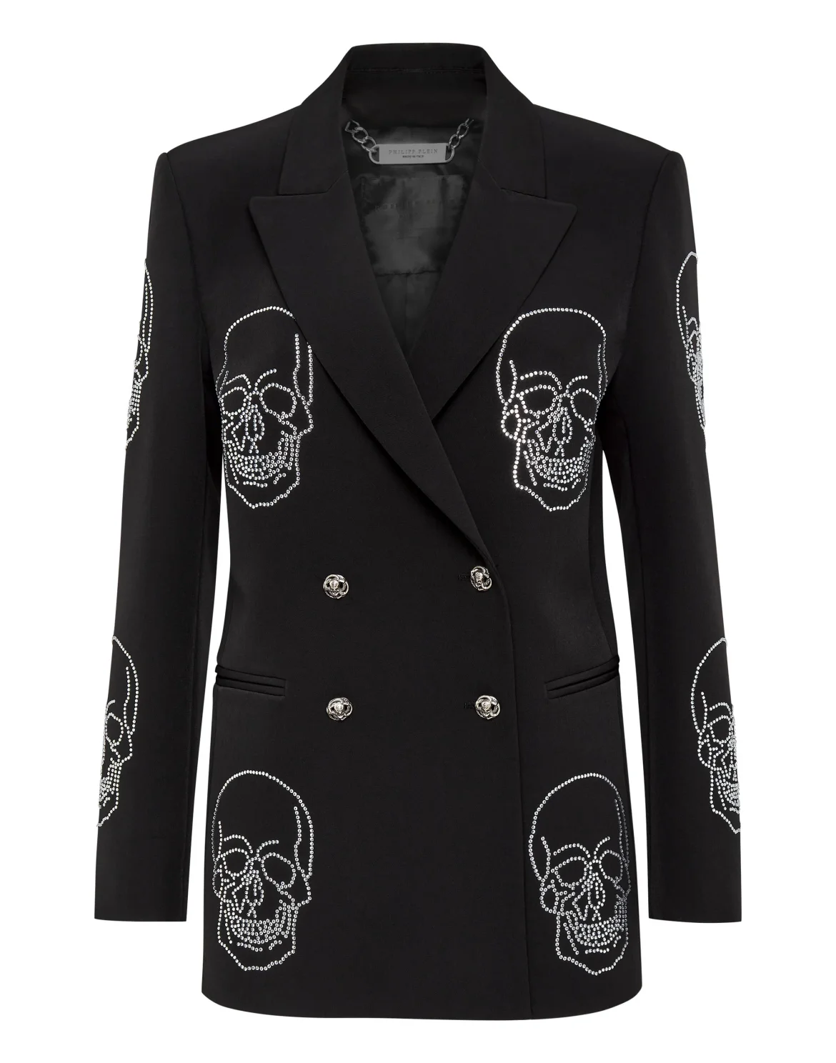 Boxy Blazer Crystal Skull with Crystals, цвет: Черный