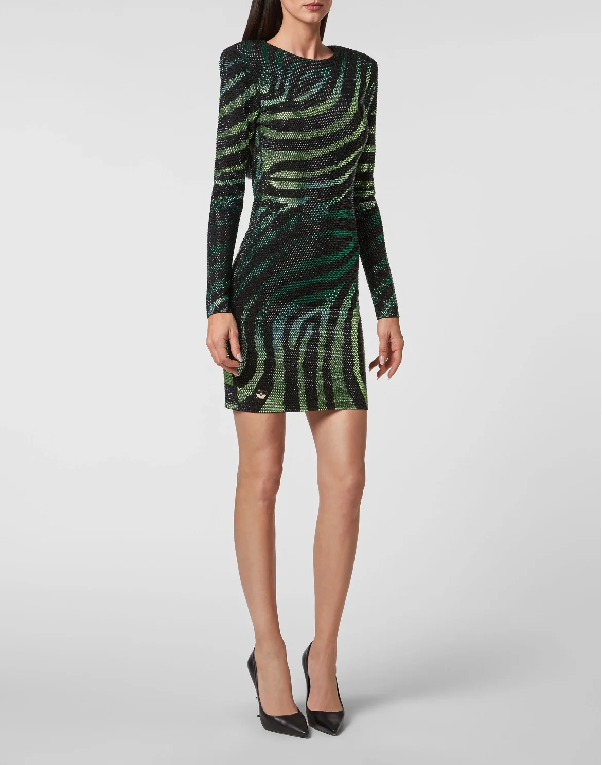 Mini Dress LS with Crystals, цвет: Зеленый