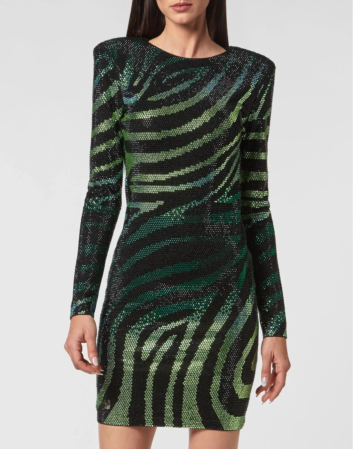 Mini Dress LS with Crystals, цвет: Зеленый