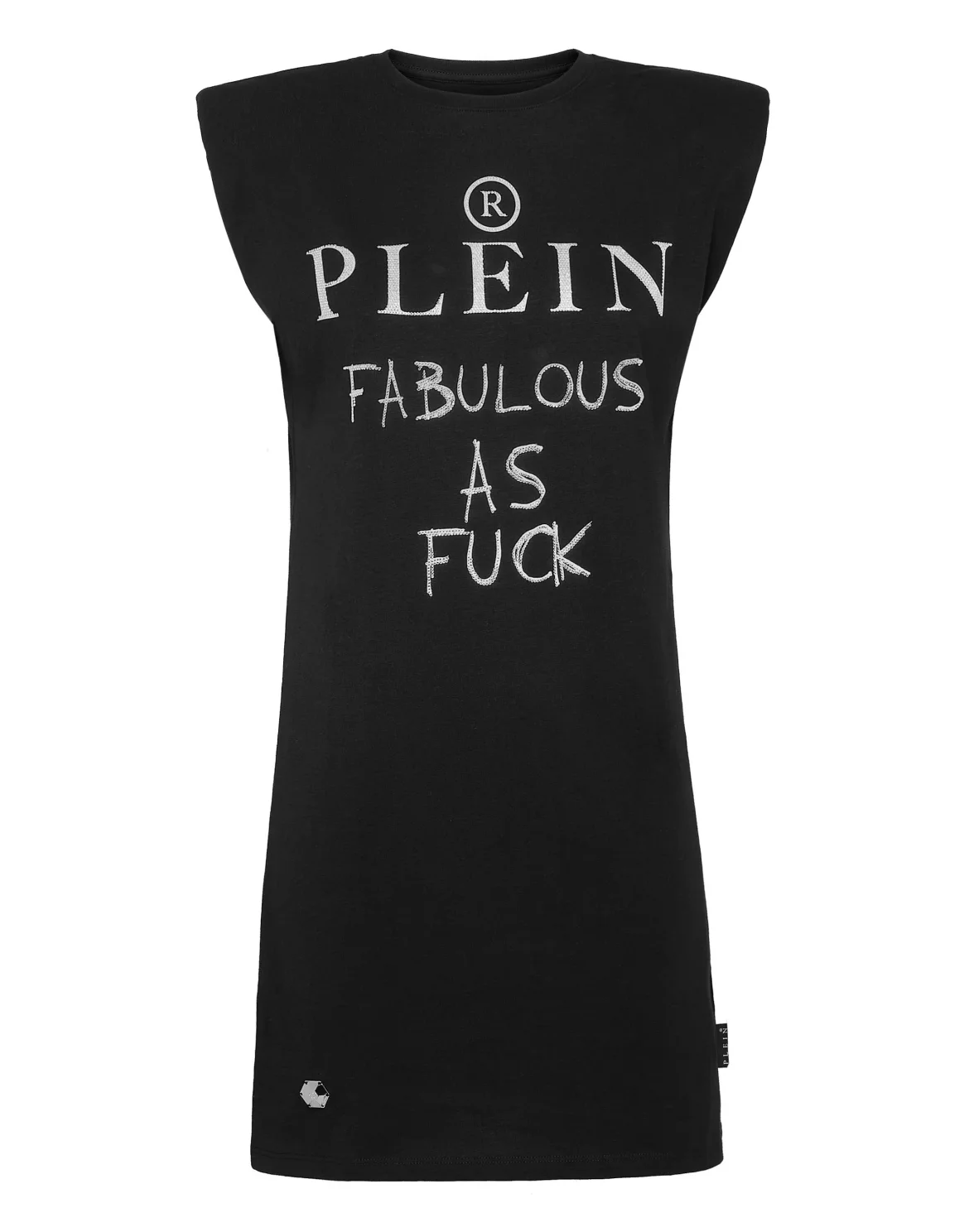 Sleeveless Short Dress with Crystals, цвет: Черный