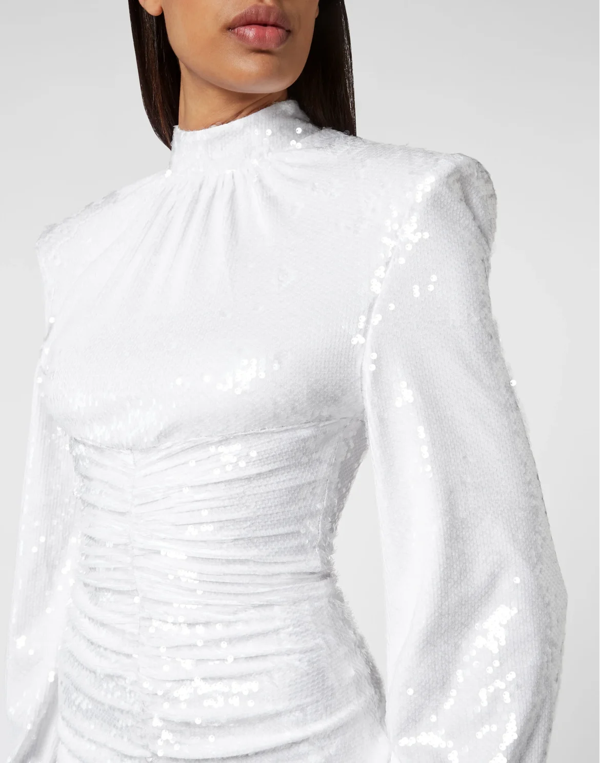 Midi Dress with Crystals, цвет: Белый