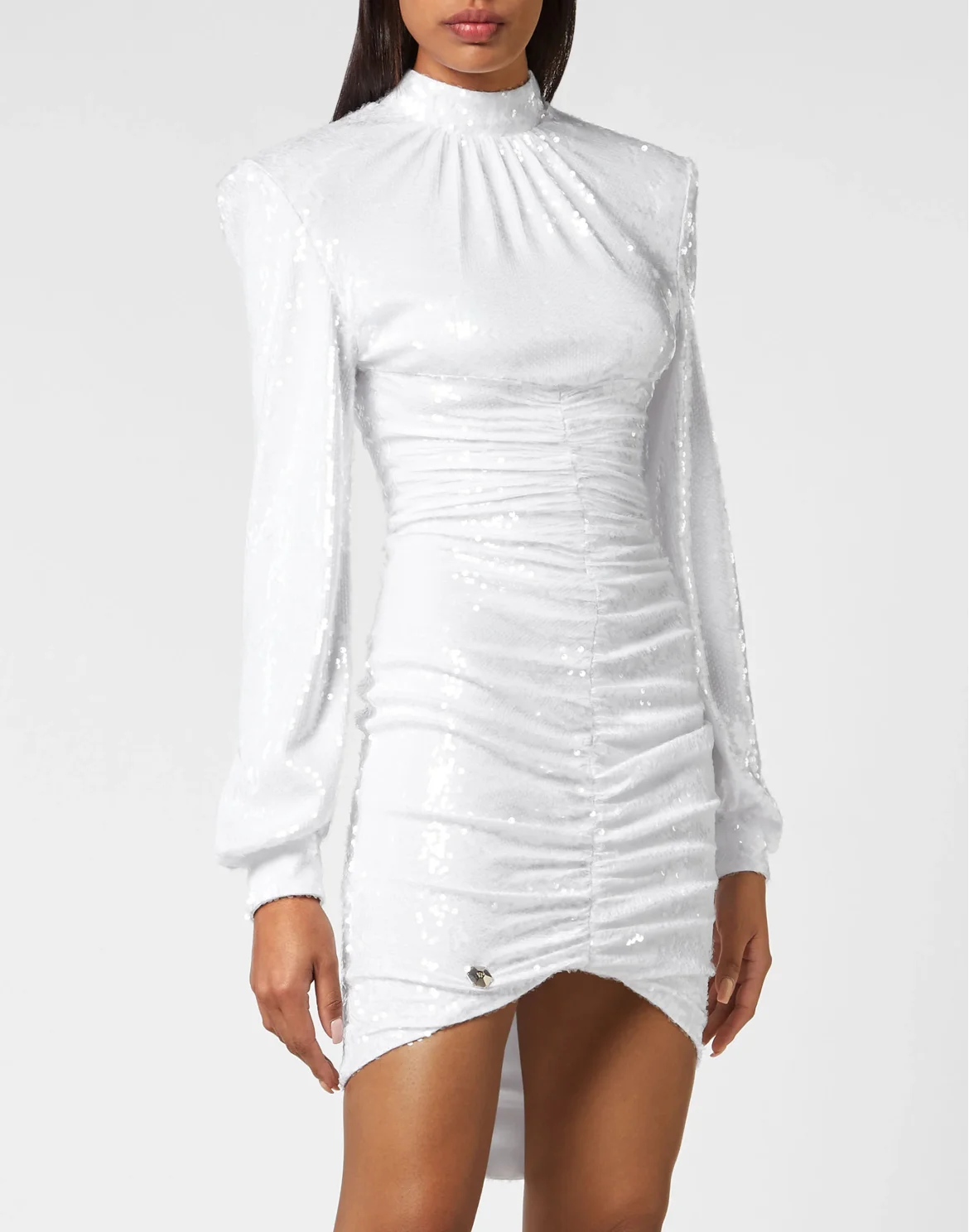 Midi Dress with Crystals, цвет: Белый