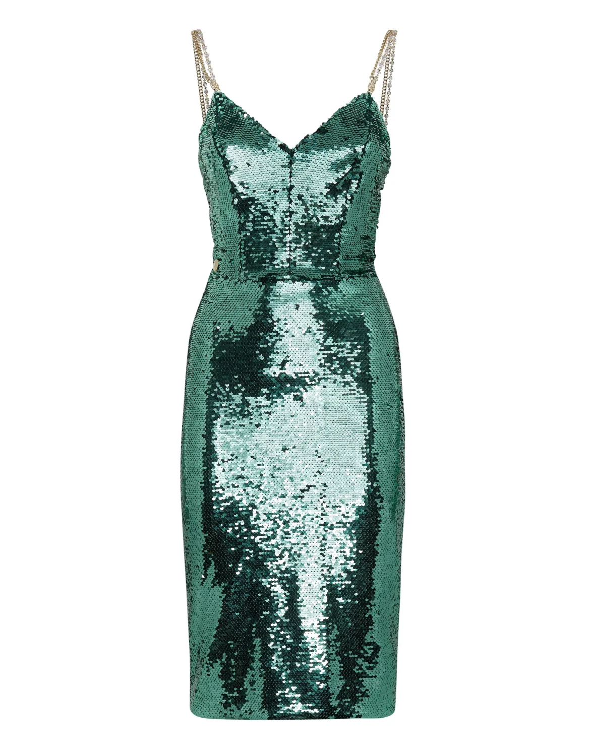 Midi Dress with Crystals, цвет: Зеленый