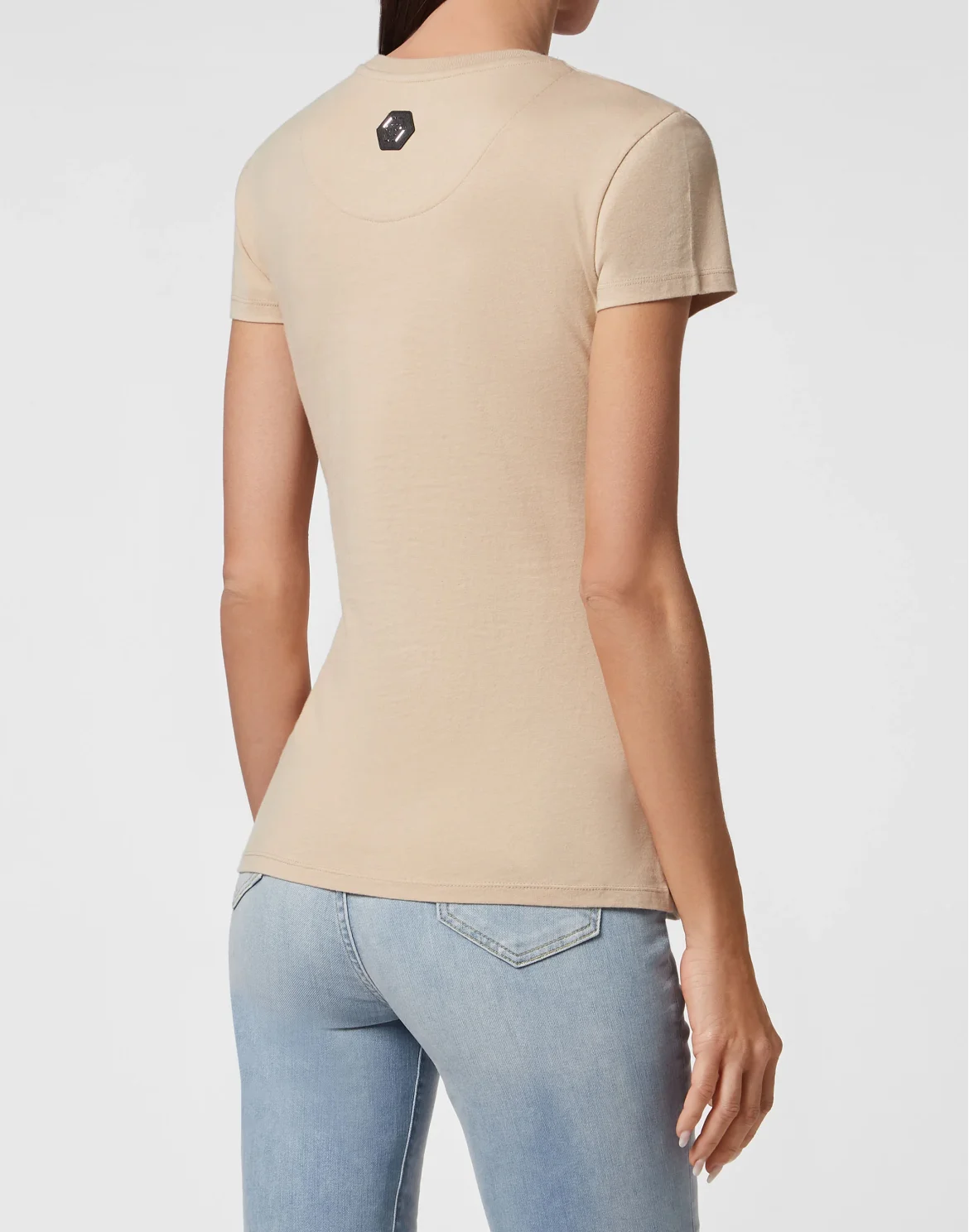 T-shirt Sexy Pure with Crystals, цвет: Бежевый
