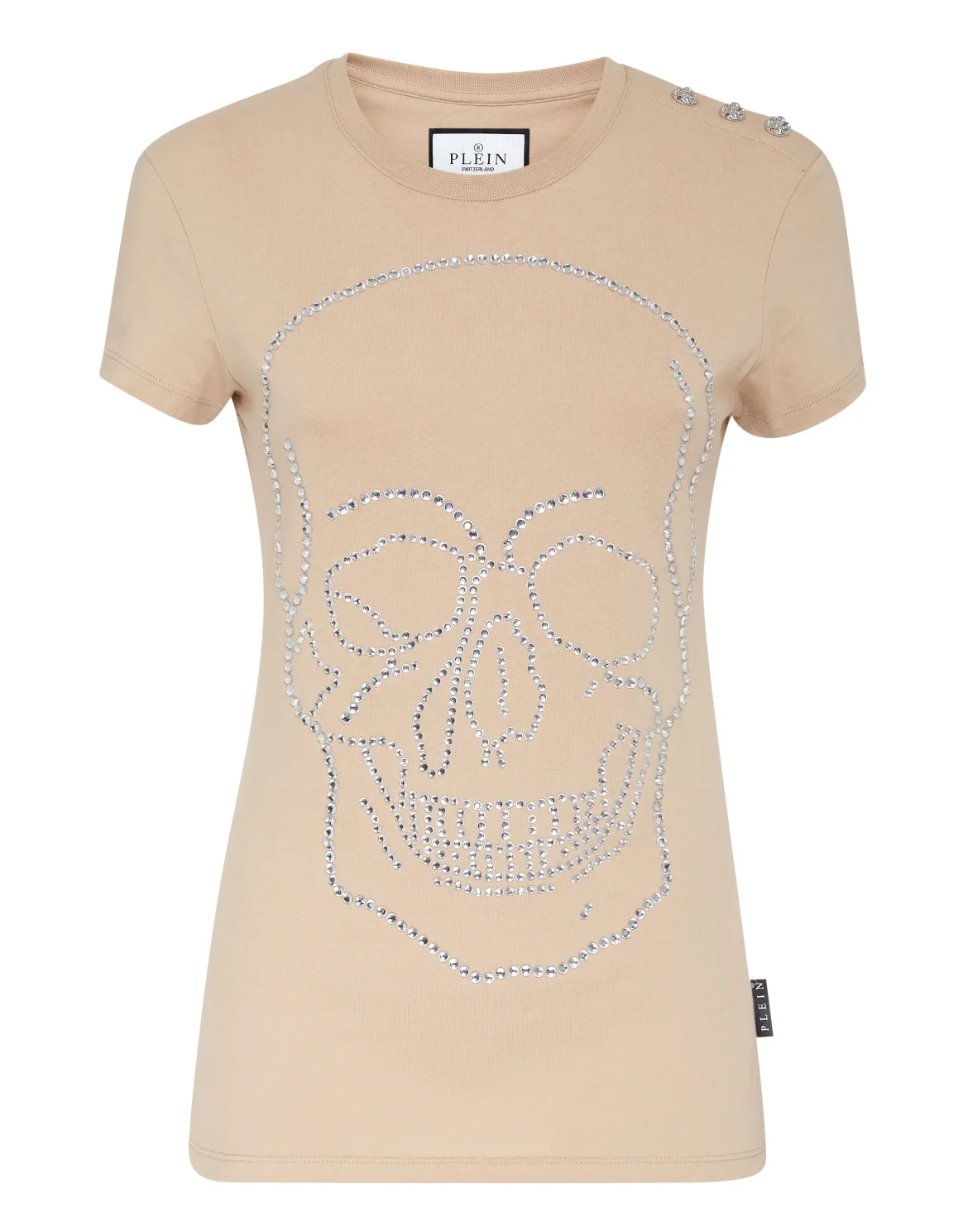 T-shirt Sexy Pure with Crystals, цвет: Бежевый