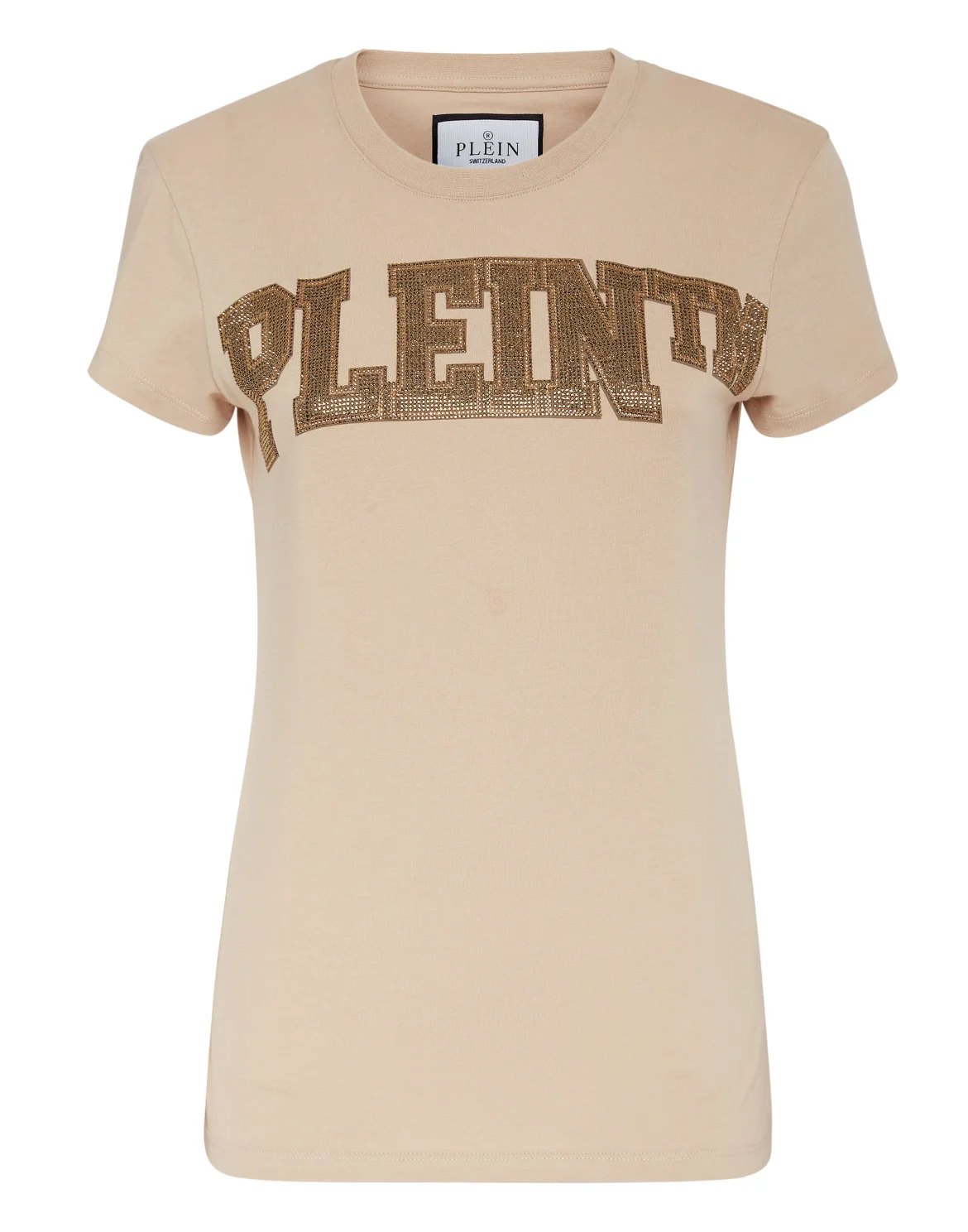 T-shirt Sexy Pure with Crystals, цвет: Бежевый